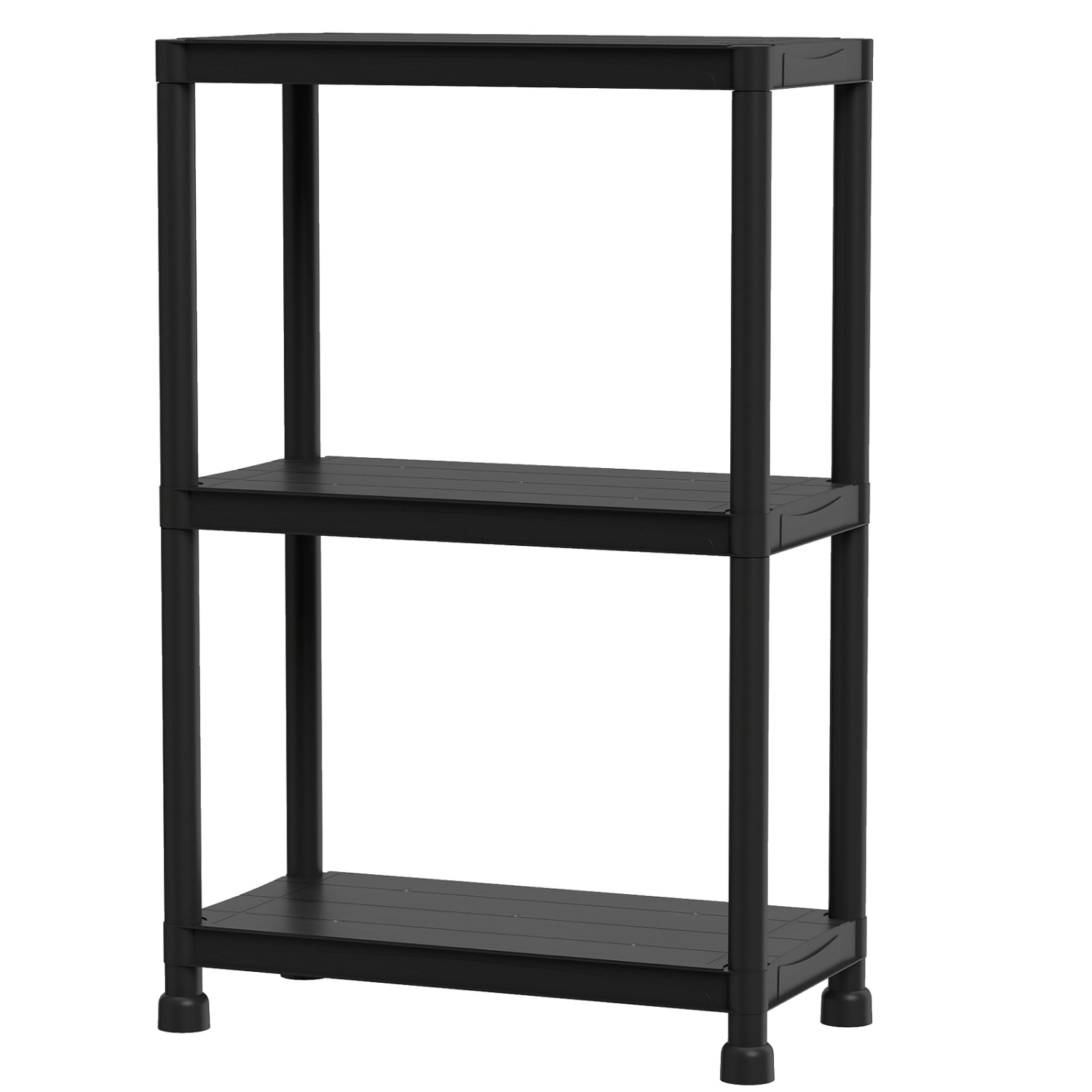 SUGIFT 3-Tier Heavy-Duty Storage Shelving Unit 100-lb Per Shelf 300-lb Total Capacity Freestanding Garage Shelves Black