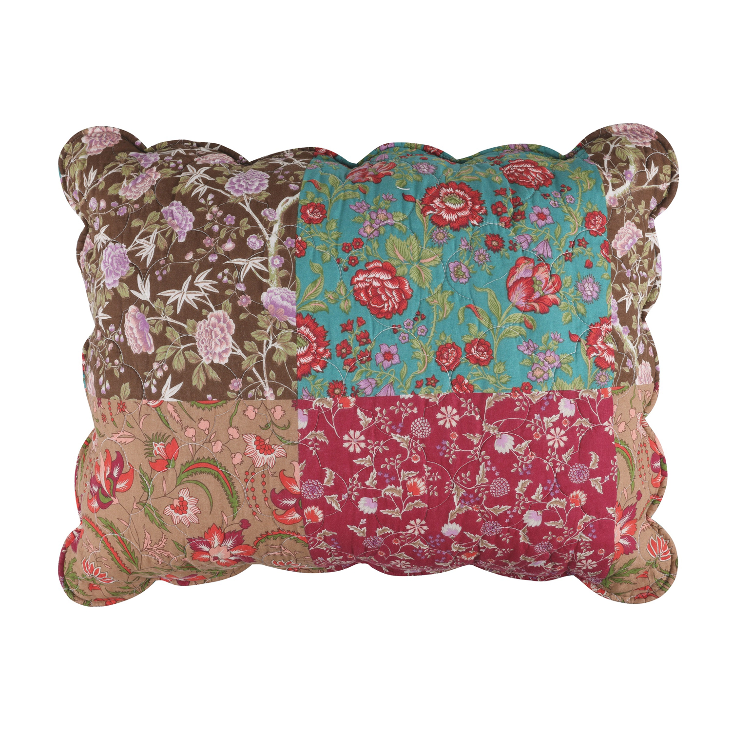 Greenland Home Fashions Danica Cotton Face Microfiber Back Pillow Pillow Sham