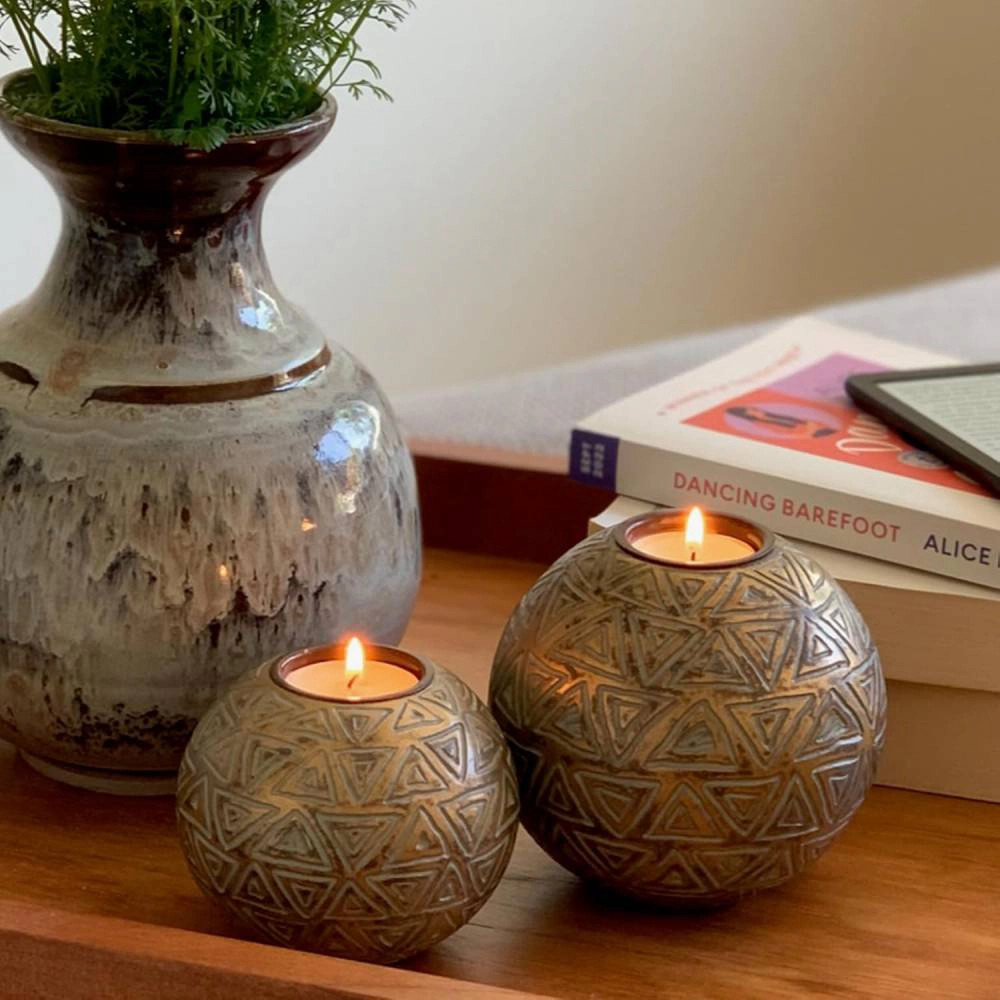Arcana Aramun Orb Tealight Candle Holder Set