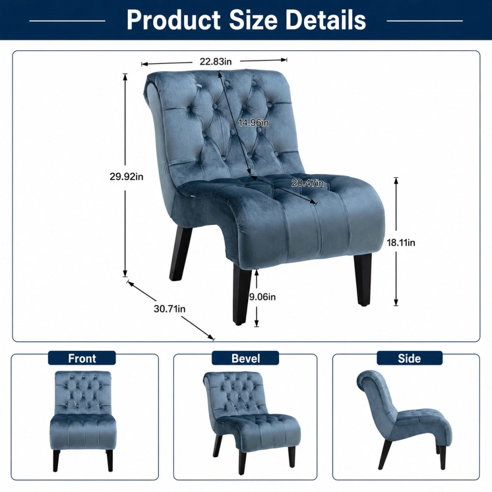 GOODSILO Upholstered Velvet Accent Chair Comfortable Seating