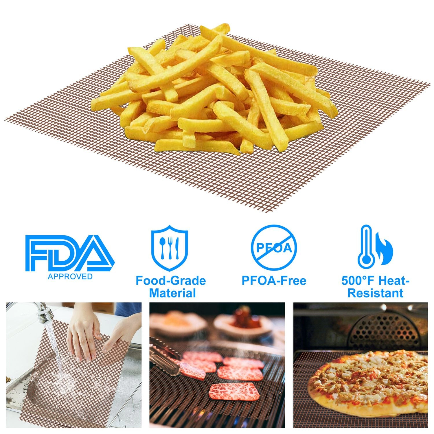 GBruno Non-Stick Reusable BBQ Grill Mat