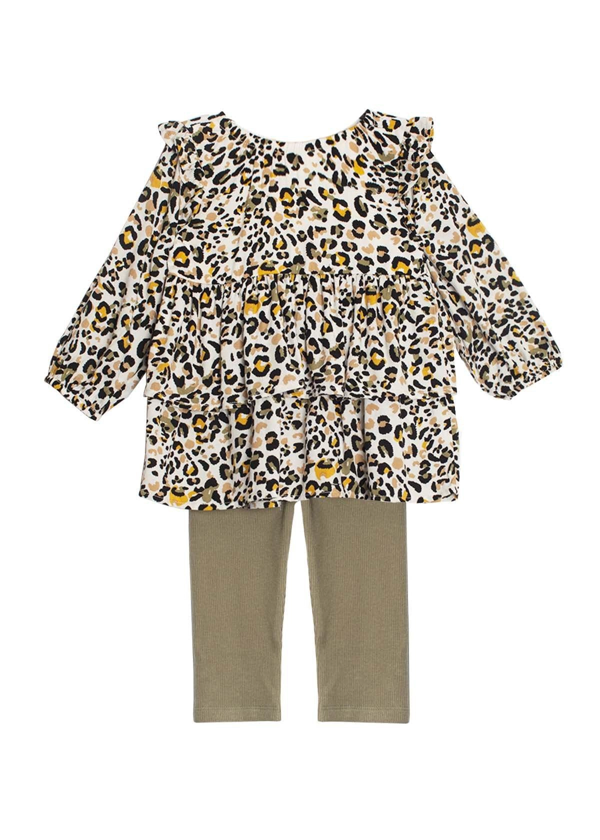 Mabel and Honey Piper Rayon Ruffle Top Knit Leggings 2-Piece Set