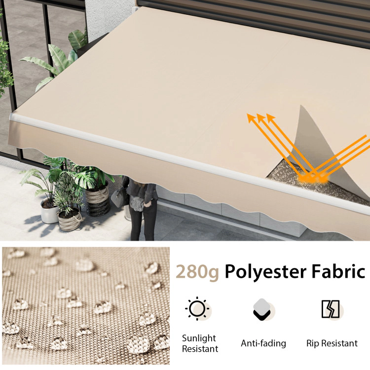 Hivvago 13 × 8 Feet Retractable Patio Awning Aluminum Deck Sunshade