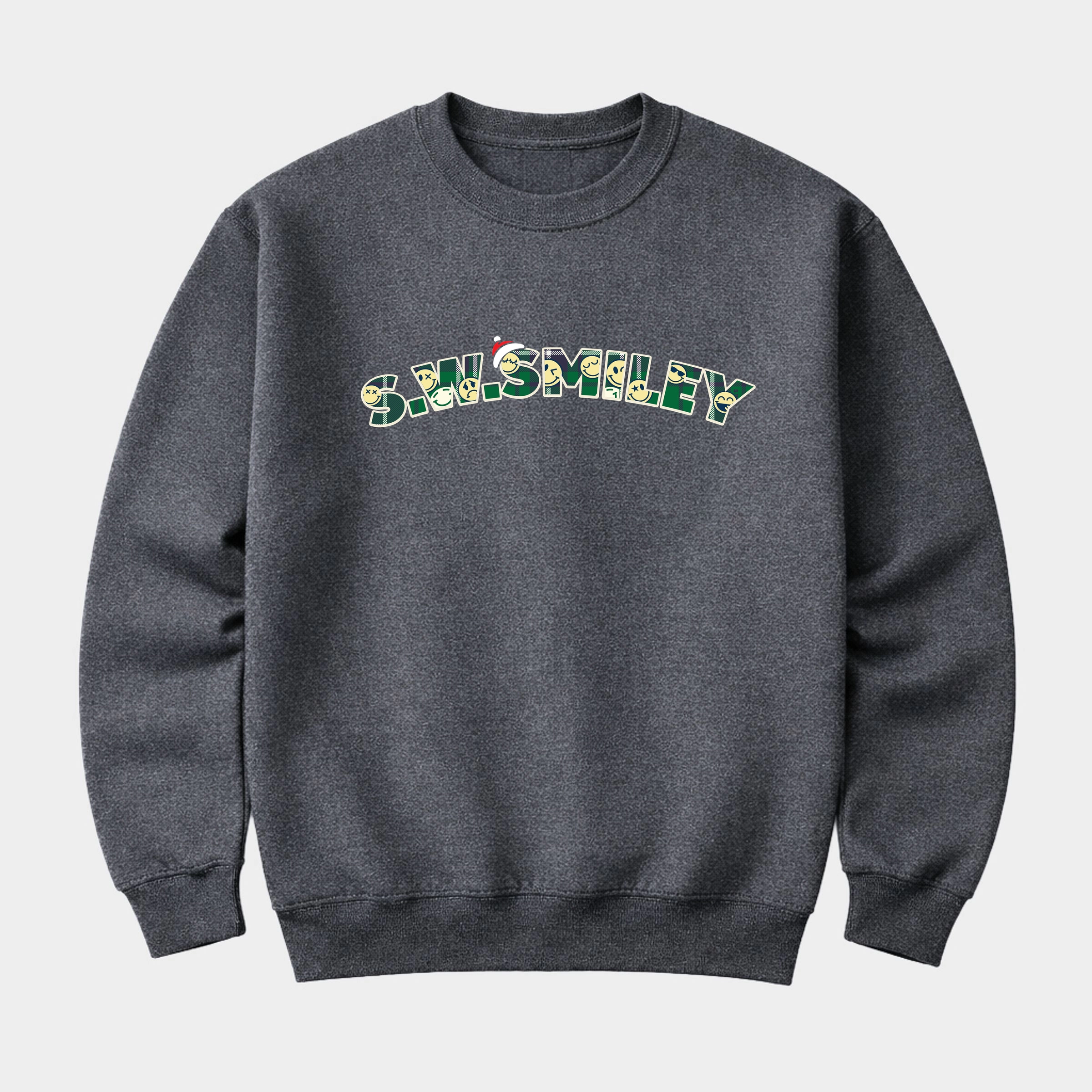 Simply Sage Market - Men's Graphic Sweatshirt S.W.Smiley Christmas Green Plaid