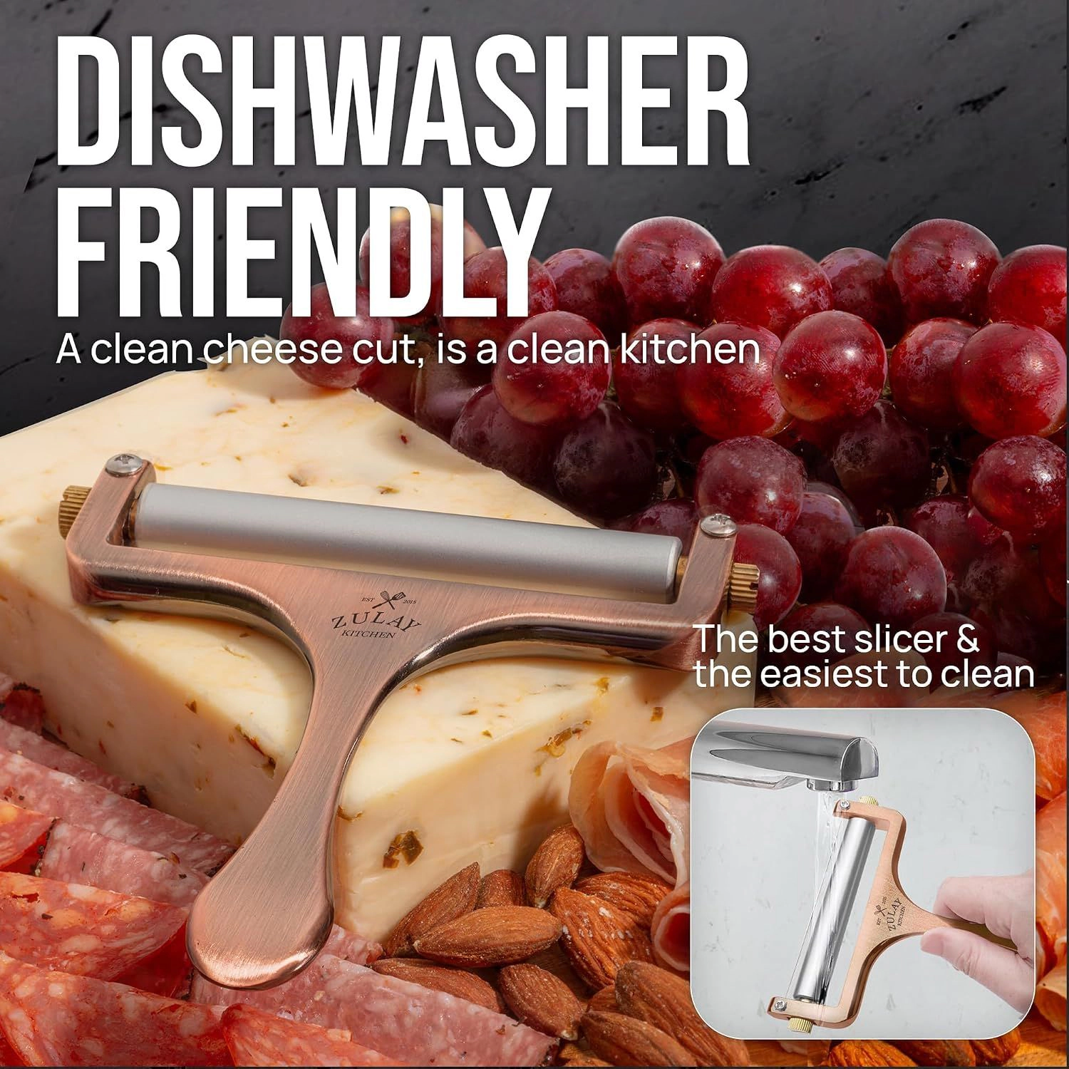 Zulay Kitchen Cheese Slicer with Adjustable Thickness and 2 Extra Wires