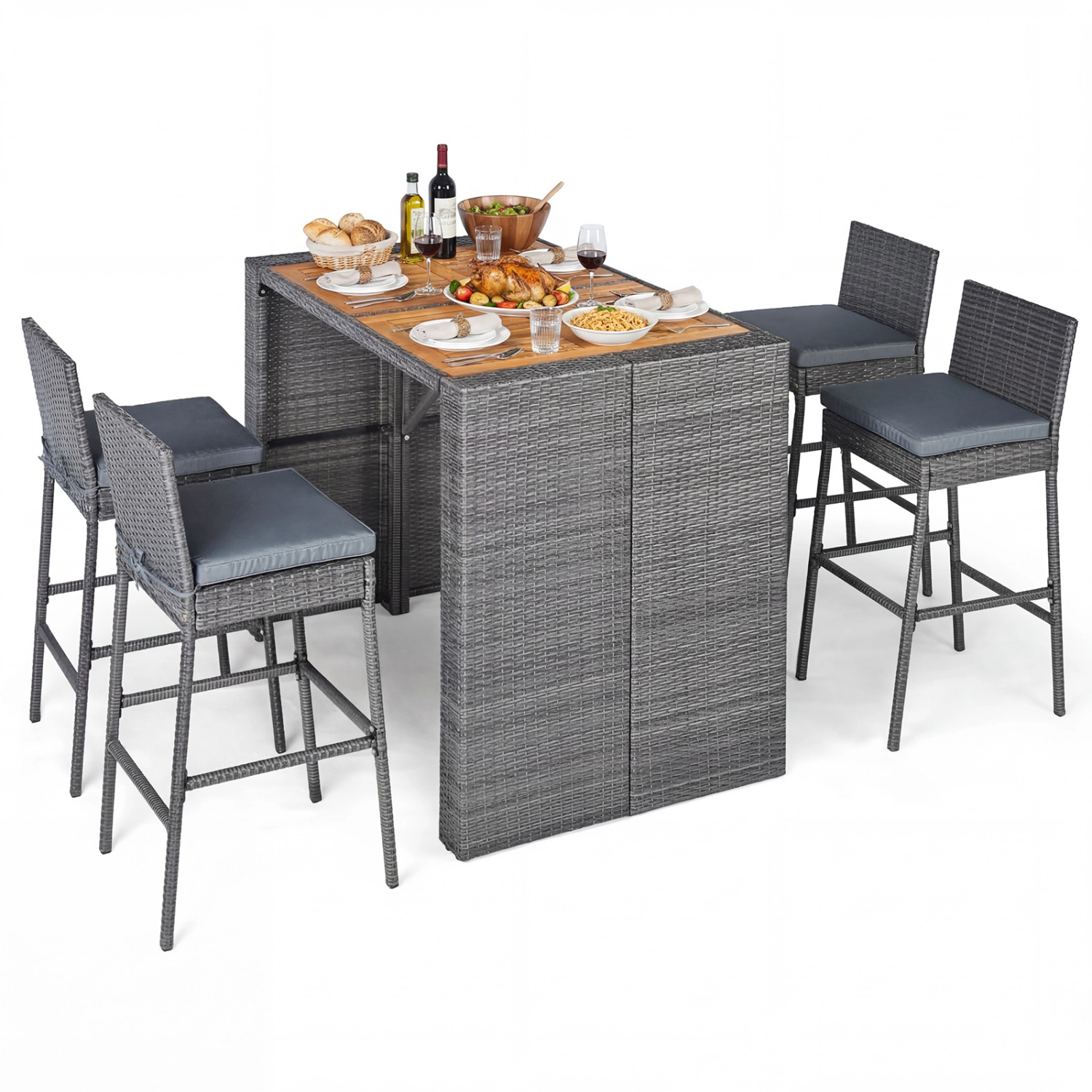 LJG Patio Acacia Wood Dining Set for Home