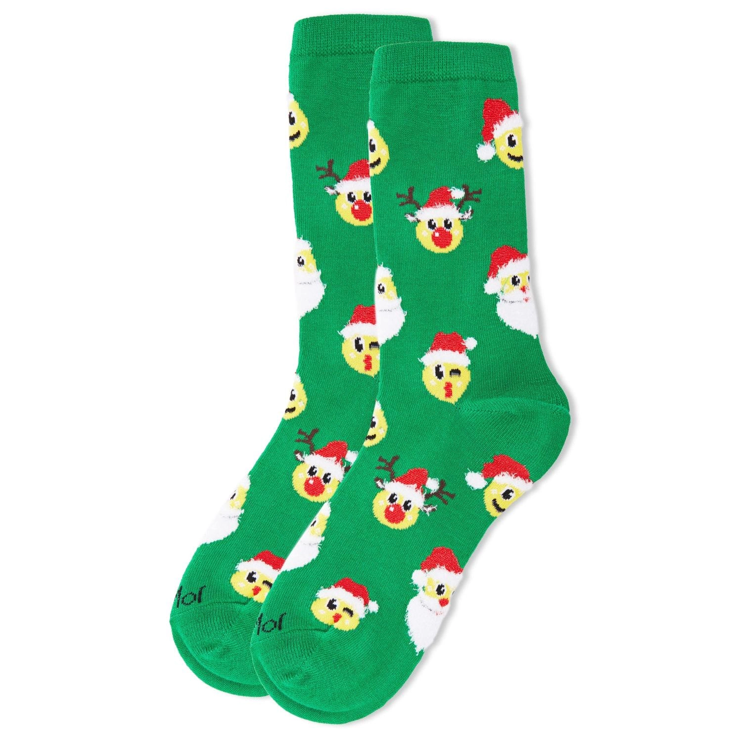 MeMoi Women's Smiley Santa Holiday Crew Socks