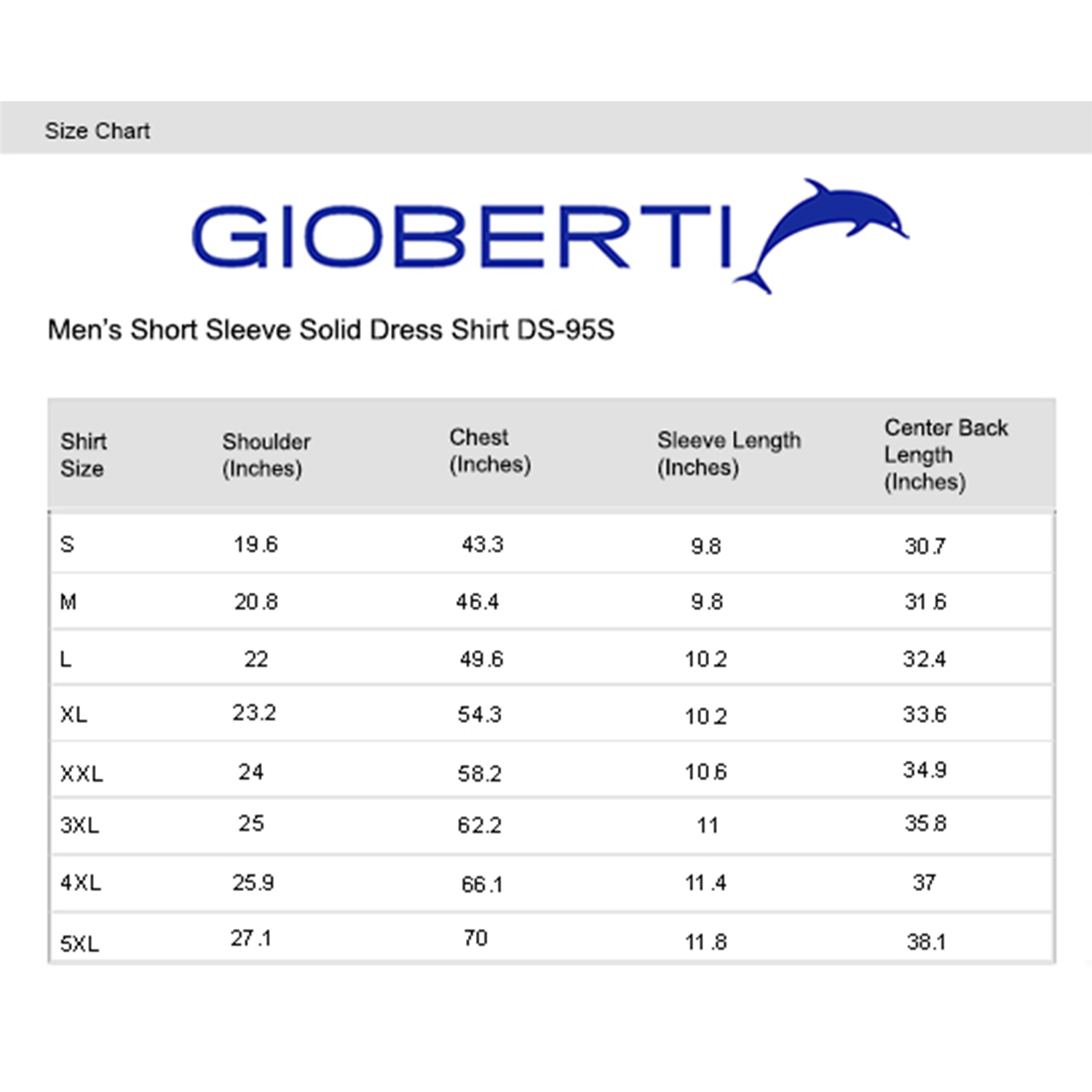 Gioberti Men's Short Sleeve Solid Dress Shirt