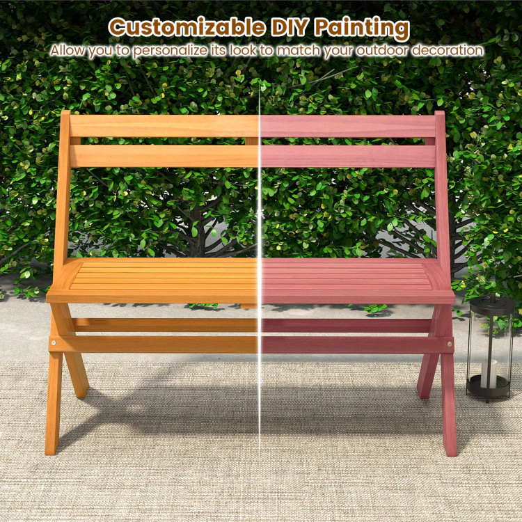 Hivvago 2-Person Acacia Wood Patio Garden Bench