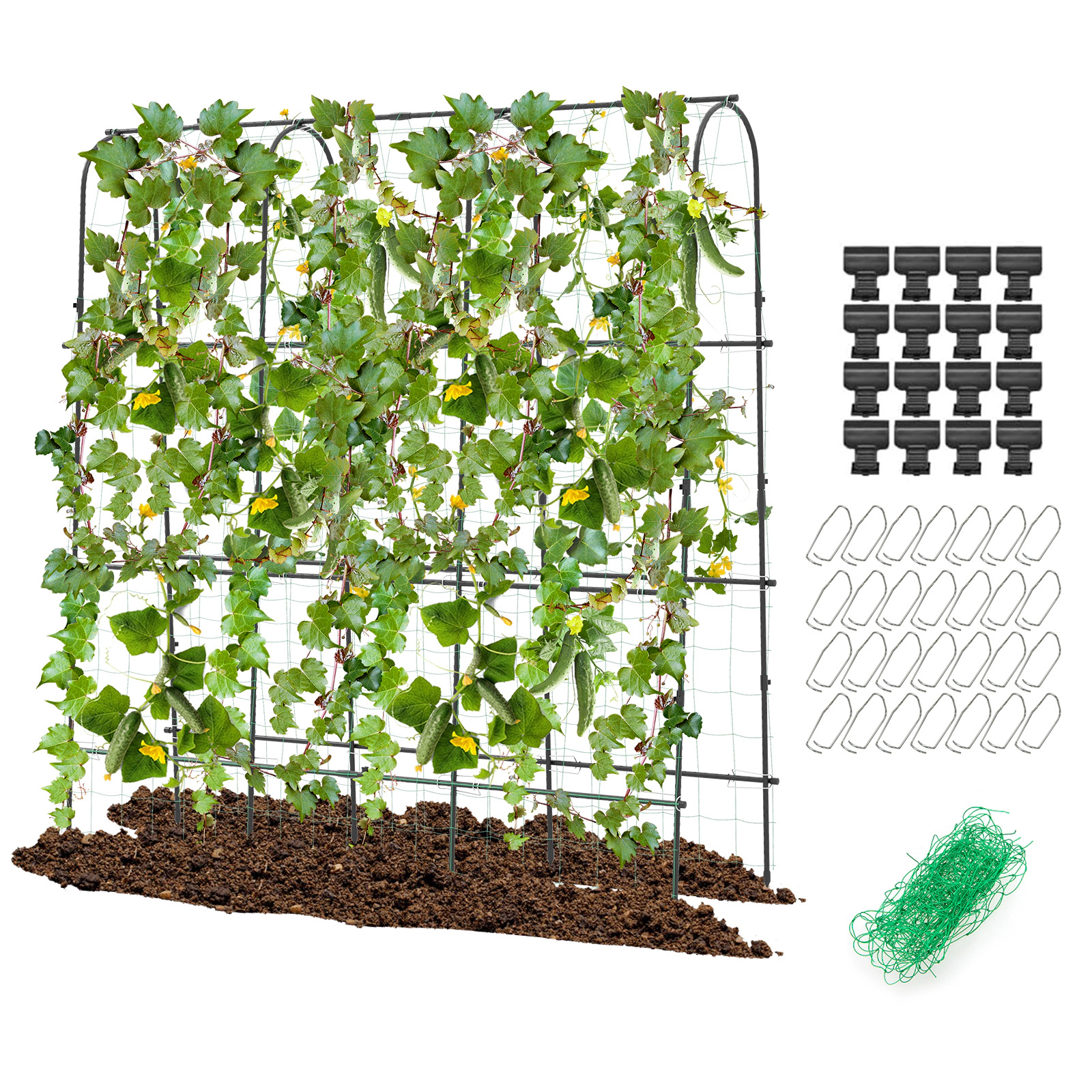 LJG 71 x 71 Inch U-Shaped Tall Garden Arched Trellis for Climbing Plants