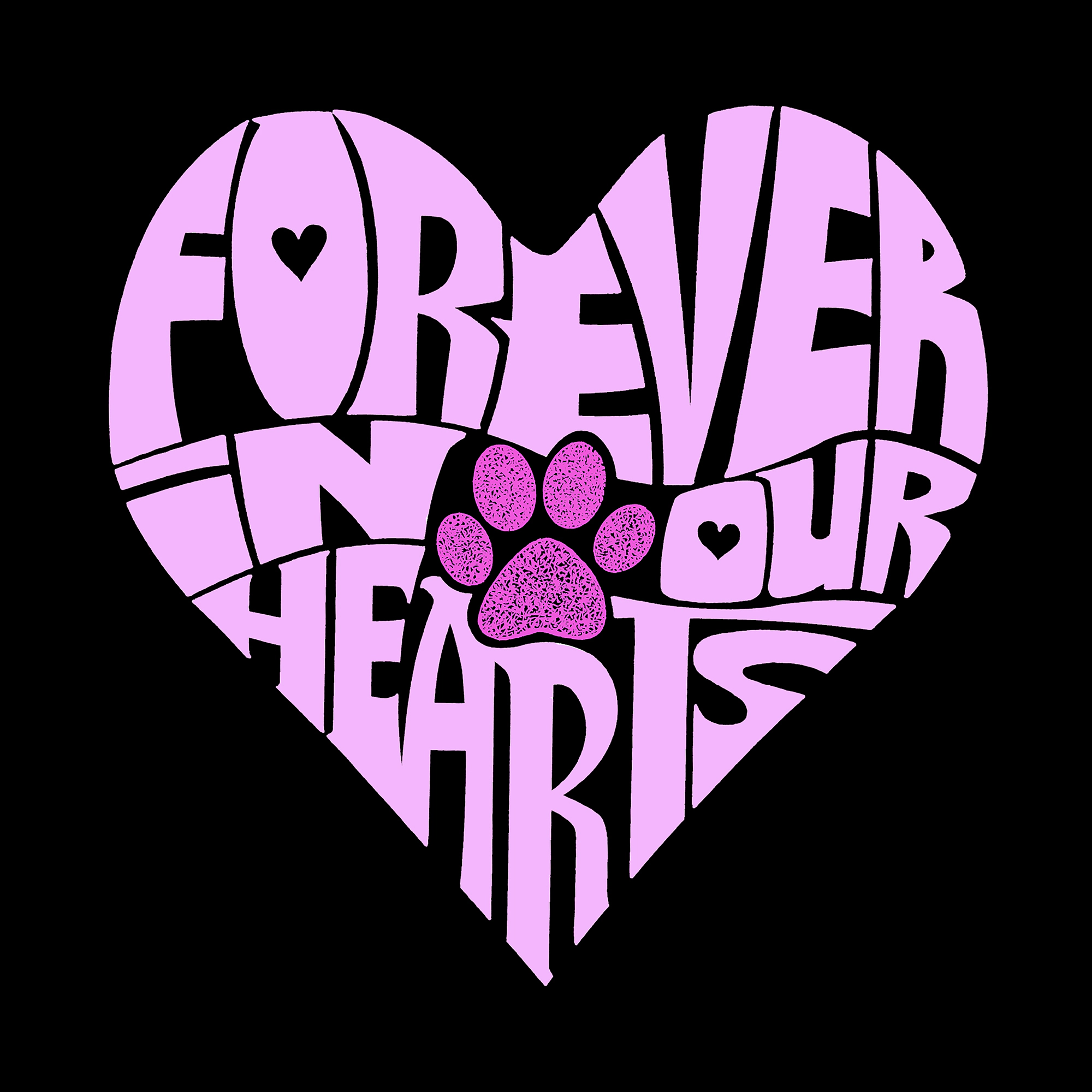 LA Pop Art Forever Our Hearts - Men's Word Hooded Sweatshirt