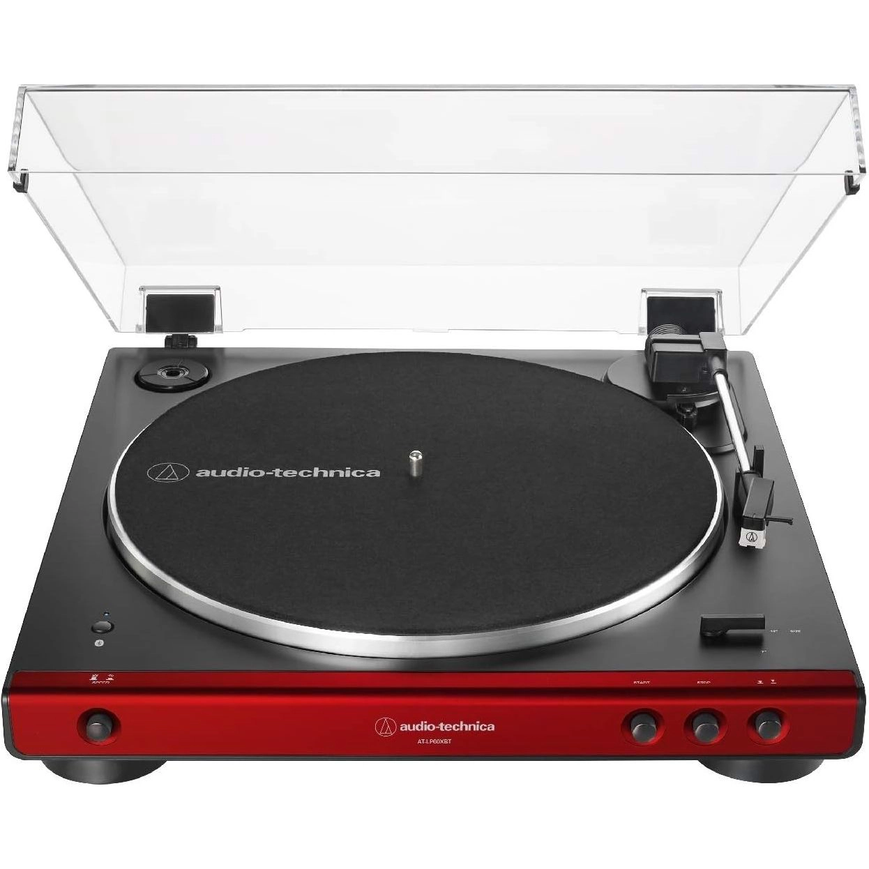 Audio-Technica AT-LP60XBT-RD Fully Automatic Bluetooth Belt-Drive Turntable, Red