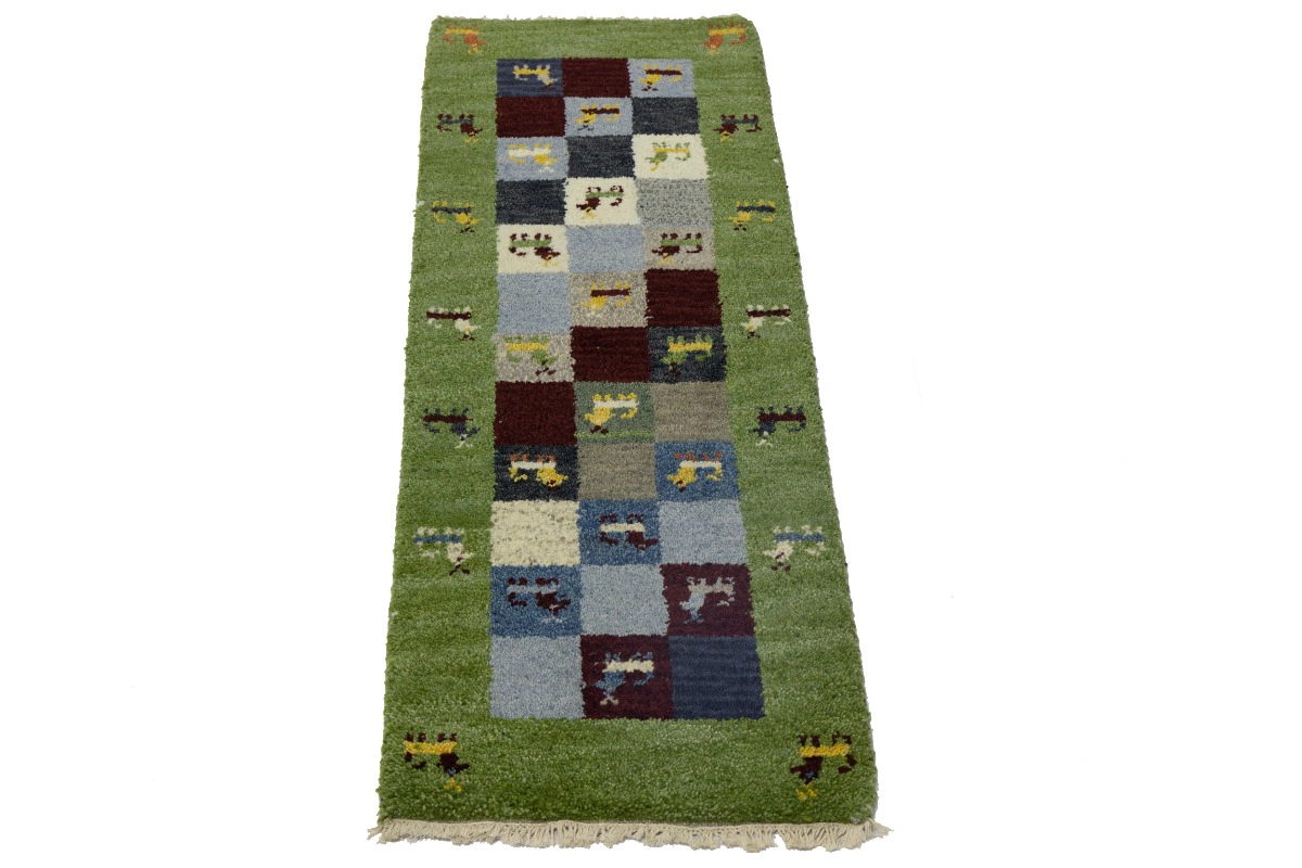 Magic Rugs Green Tribal 1'4X4 Indo-Gabbeh Oriental Rug