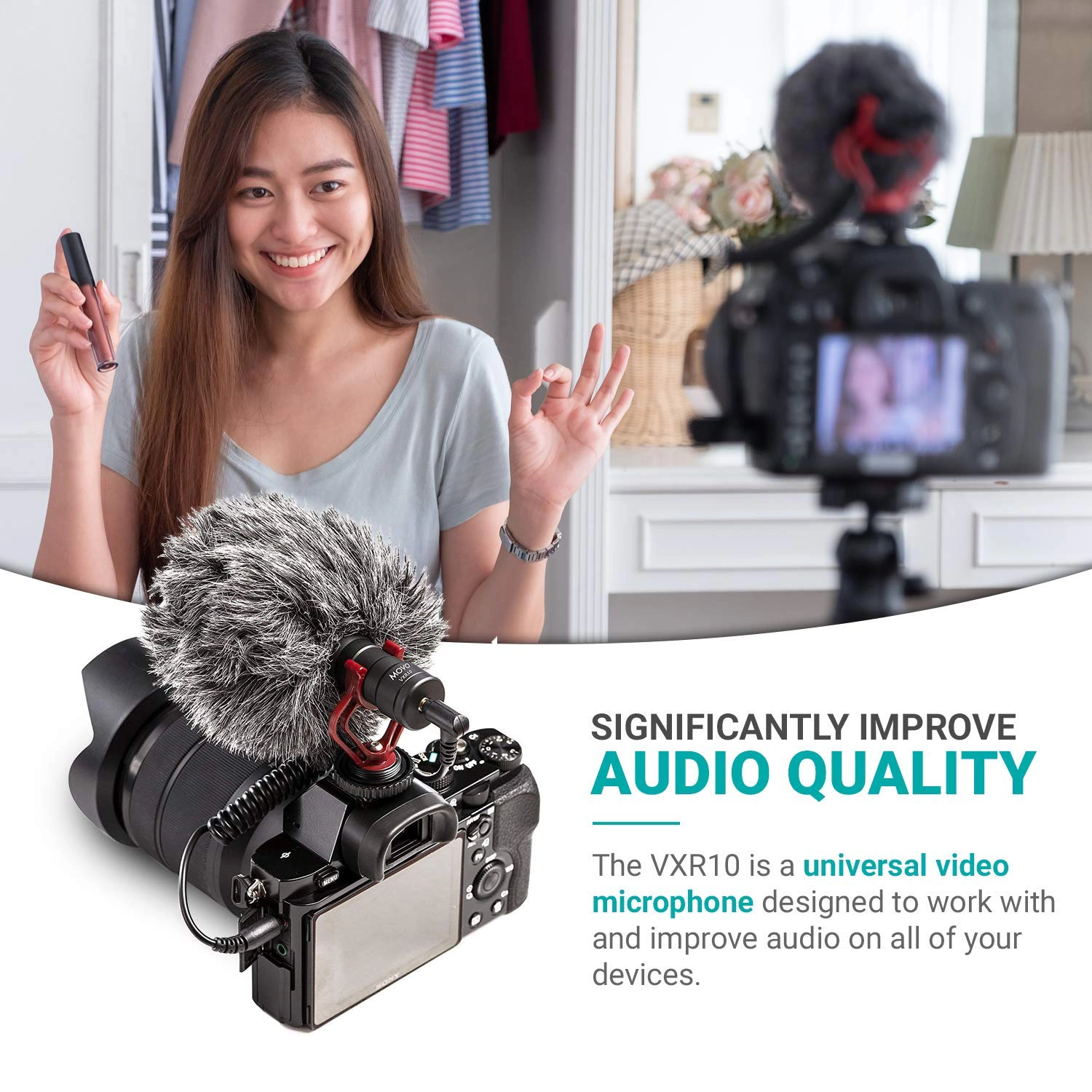 Movo VXR10 Universal Camera Shotgun Microphone for Video Recording