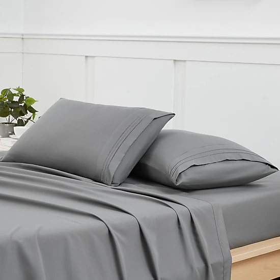 Sweet Home Collection Luxury Embroidered Ultra Soft Microfiber Solid Pillowcases (2-Pack)