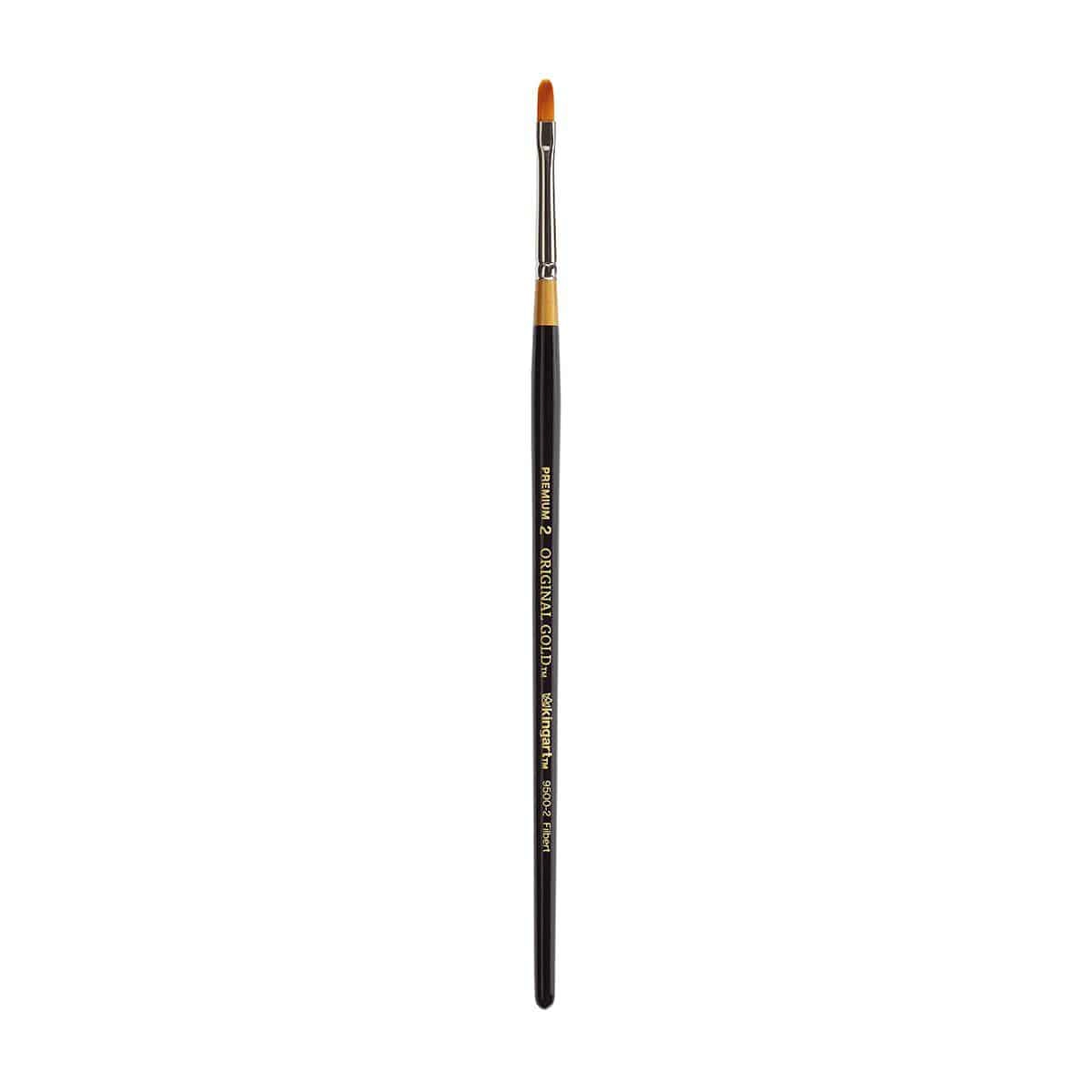 KINGART Original Gold 9500 Filbert Golden Taklon Brush - Size 10