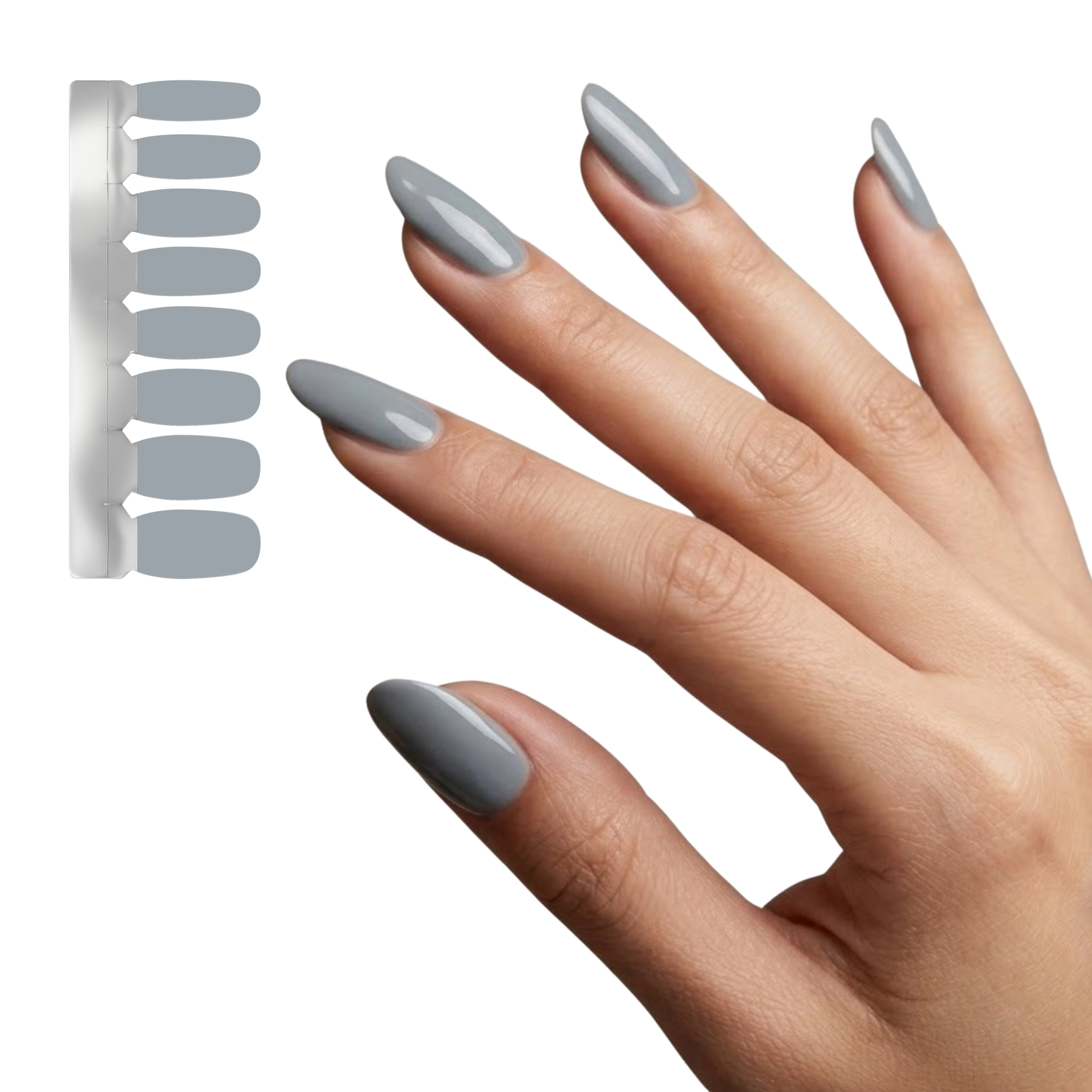 XPNail Women's Nail Polish Strips Medium Grey 16ct