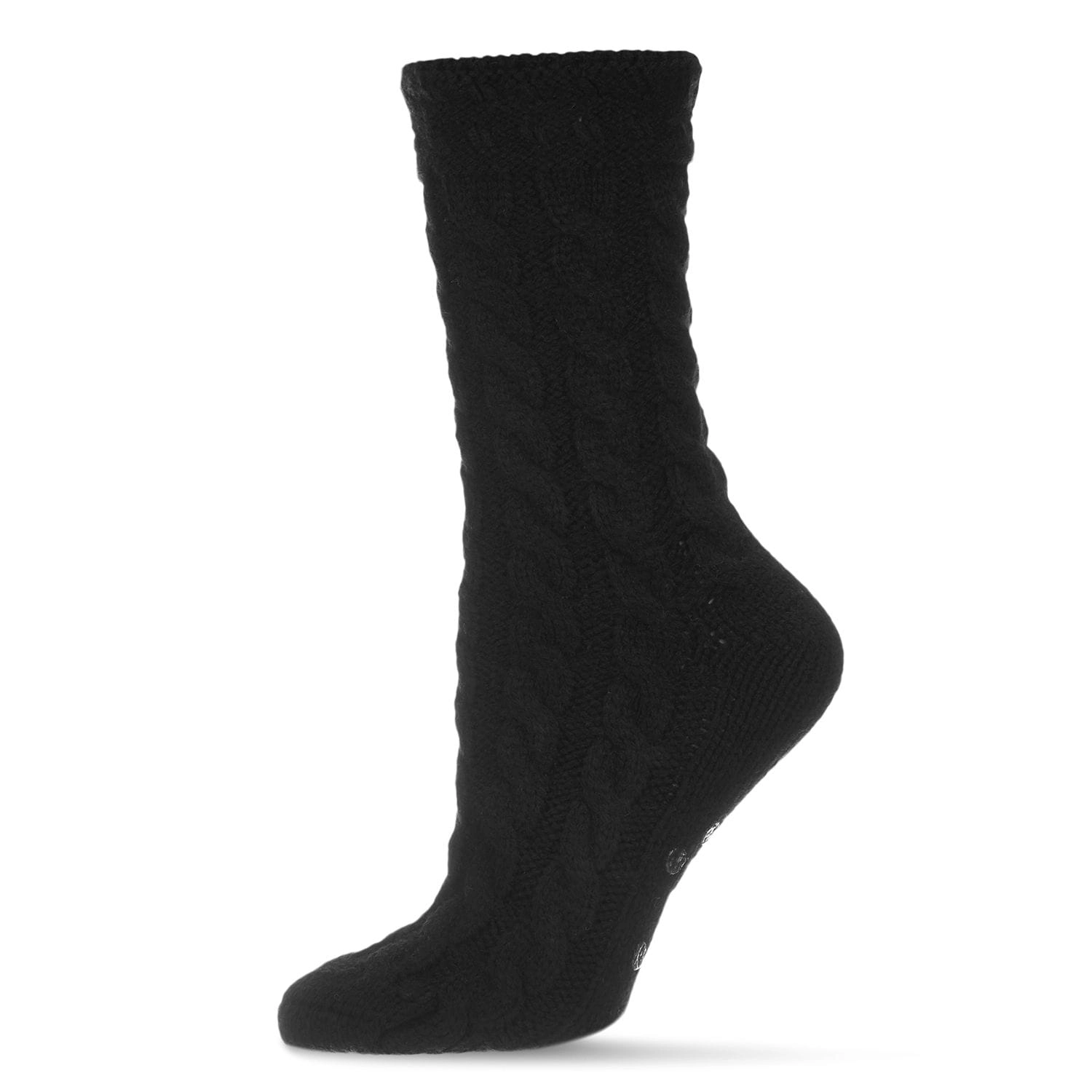 Memoi Women Classic Twist Chunky Knit Non-Skid Crew Sock