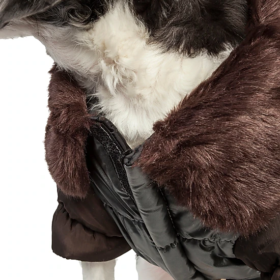 Pet Life ® Ultra Fur 'Track-Collared' Metallic Pet Jacket
