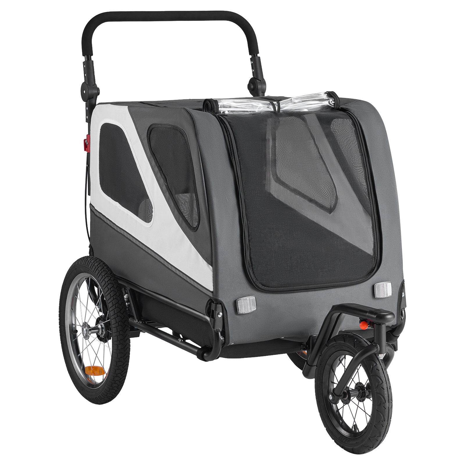 HONGGE 2-in-1 Dog Bike Trailer & Stroller, 100 lb Capacity, Built-In Leash, Foldable Frame for Large Dogs