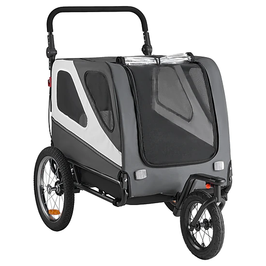HONGGE Dog Bike Trailer Supports up to 2-in -1 Pet Stroller Cart Bicycle Carrier for Small & Large Dogs Easy Folding