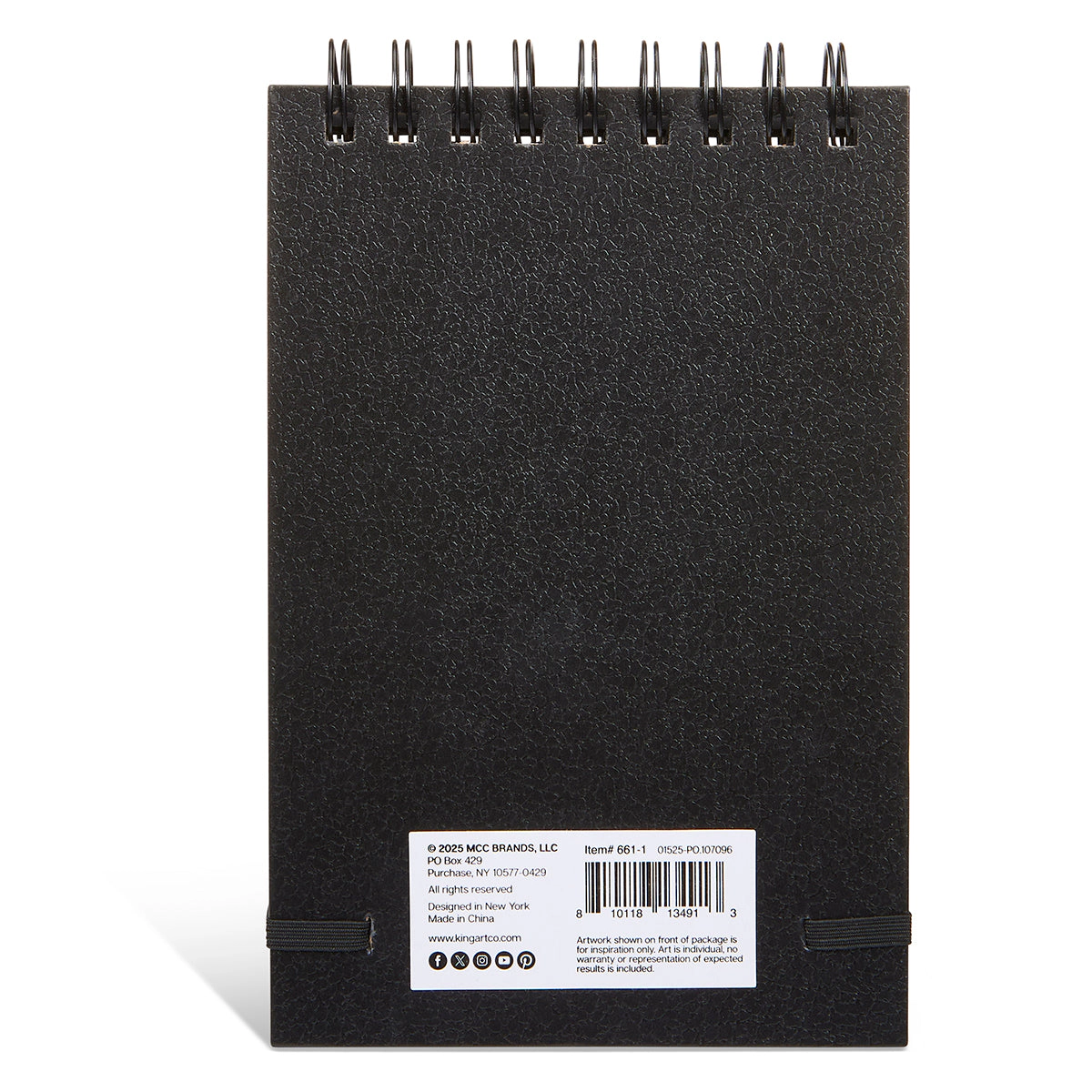 KINGART Black Paper Sketchbook 5 x 7.5 in, 75 Sheets