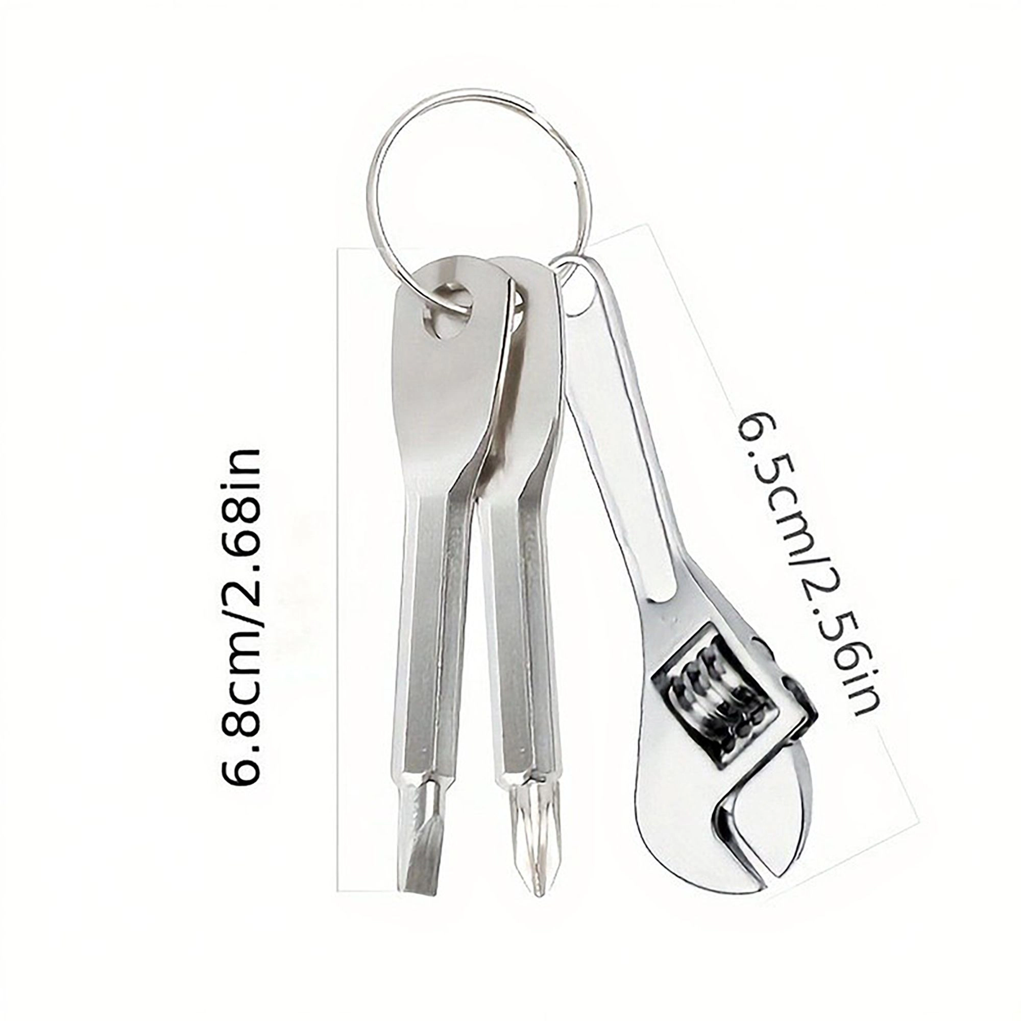 Alilang Women's Mini Keychain Tool Set with Adjustable Wrench Screwdriver and Compact Multi Tool Design 3x2in