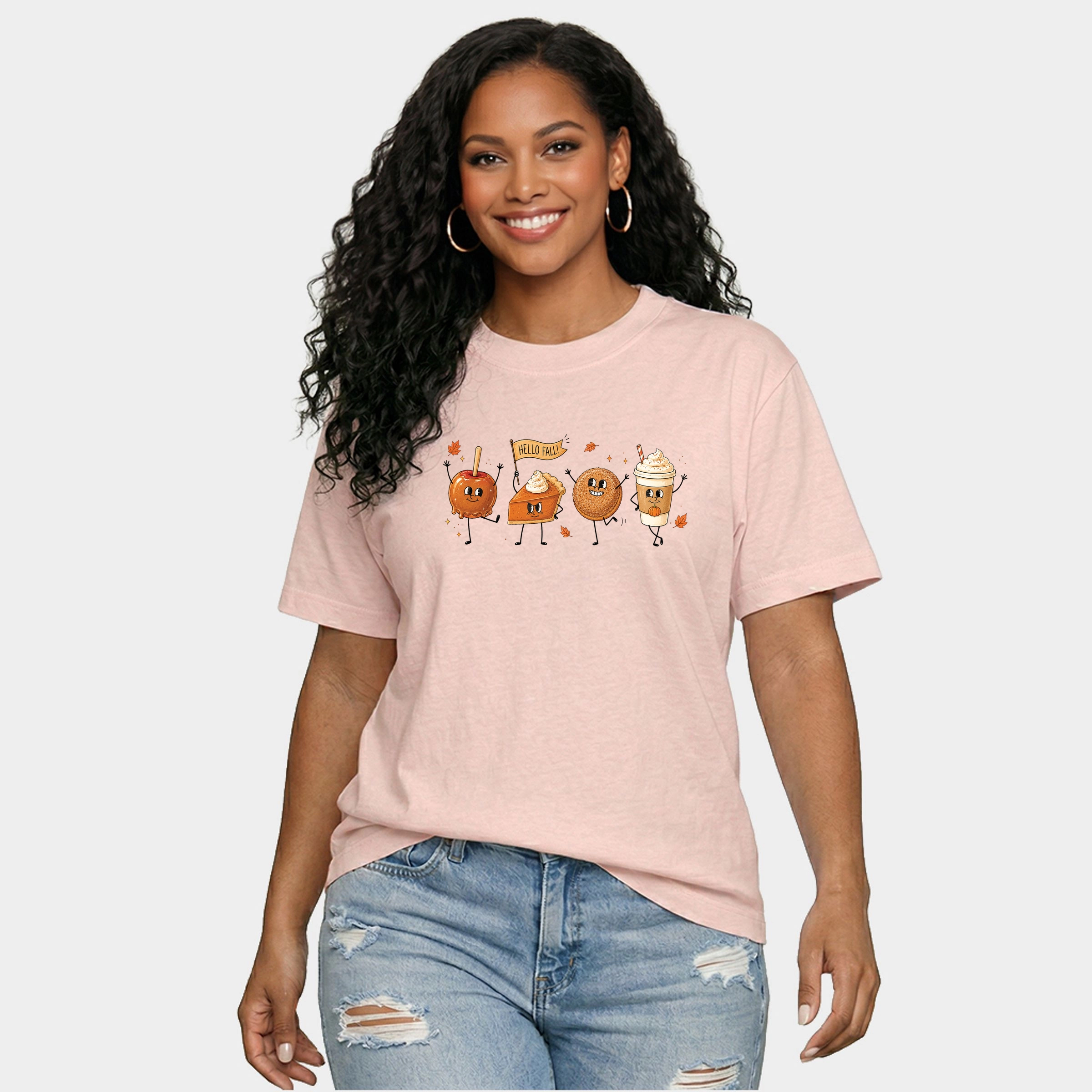 Simply Sage Market - Women's Relaxed Boxy Tee Hello Fall Stick Figures
