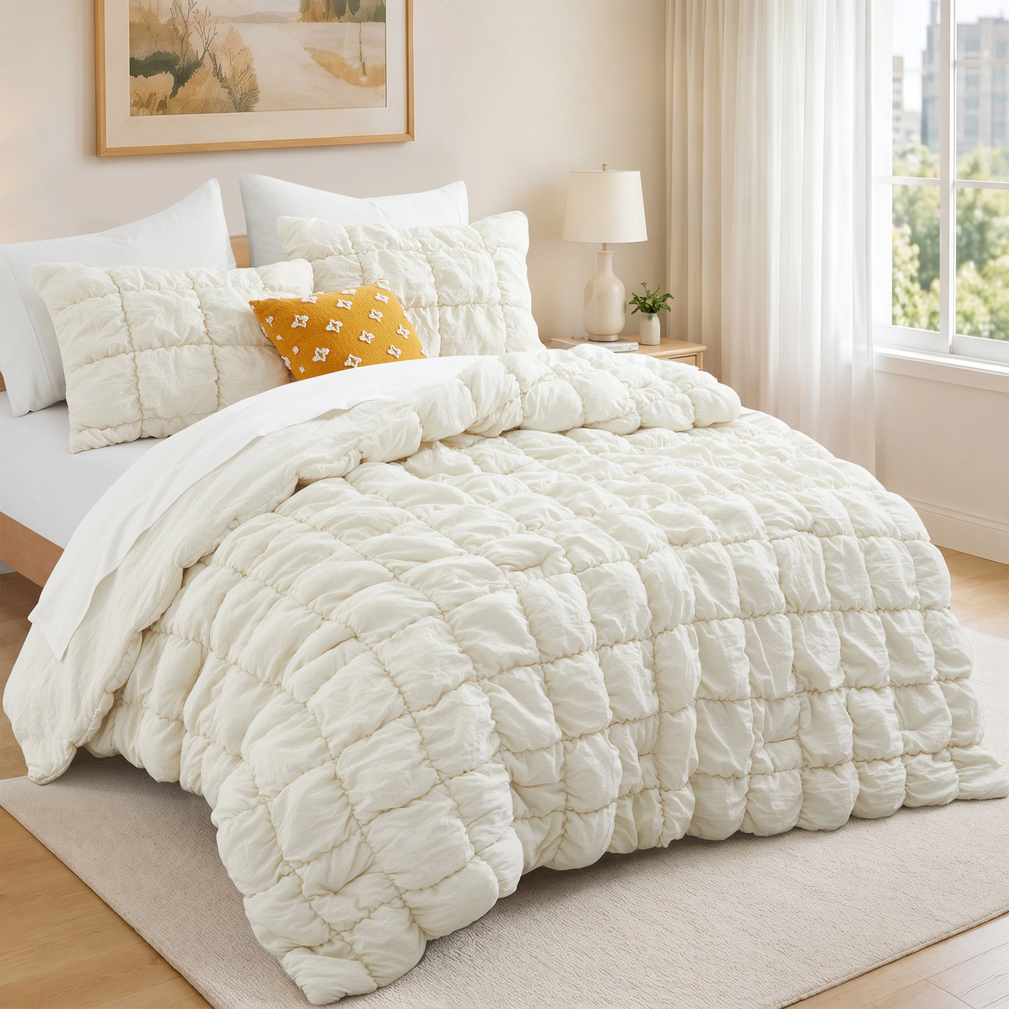 Unikome Fluffy Comforter, All Season Quilted Down Alternative Cloud-Like Soft Bedding