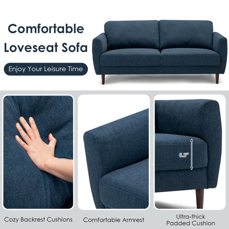 Hivvago 72-Inch Compact Fabric Loveseat Couch with Sturdy Solid Frame