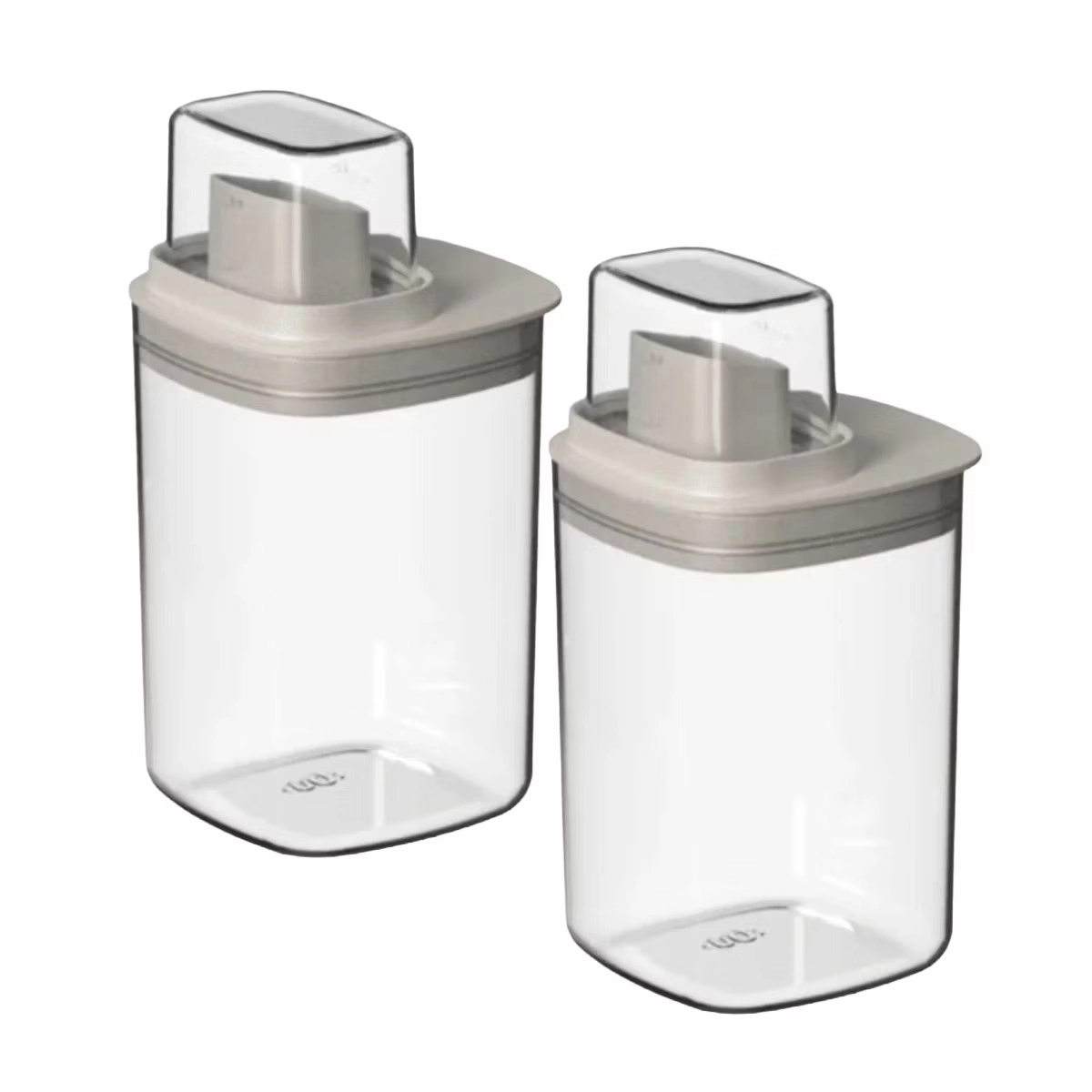 OU 34 oz Liquid Soap & Laundry Detergent Dispenser 2 Pack, Clear Airtight w/ Measuring Cap