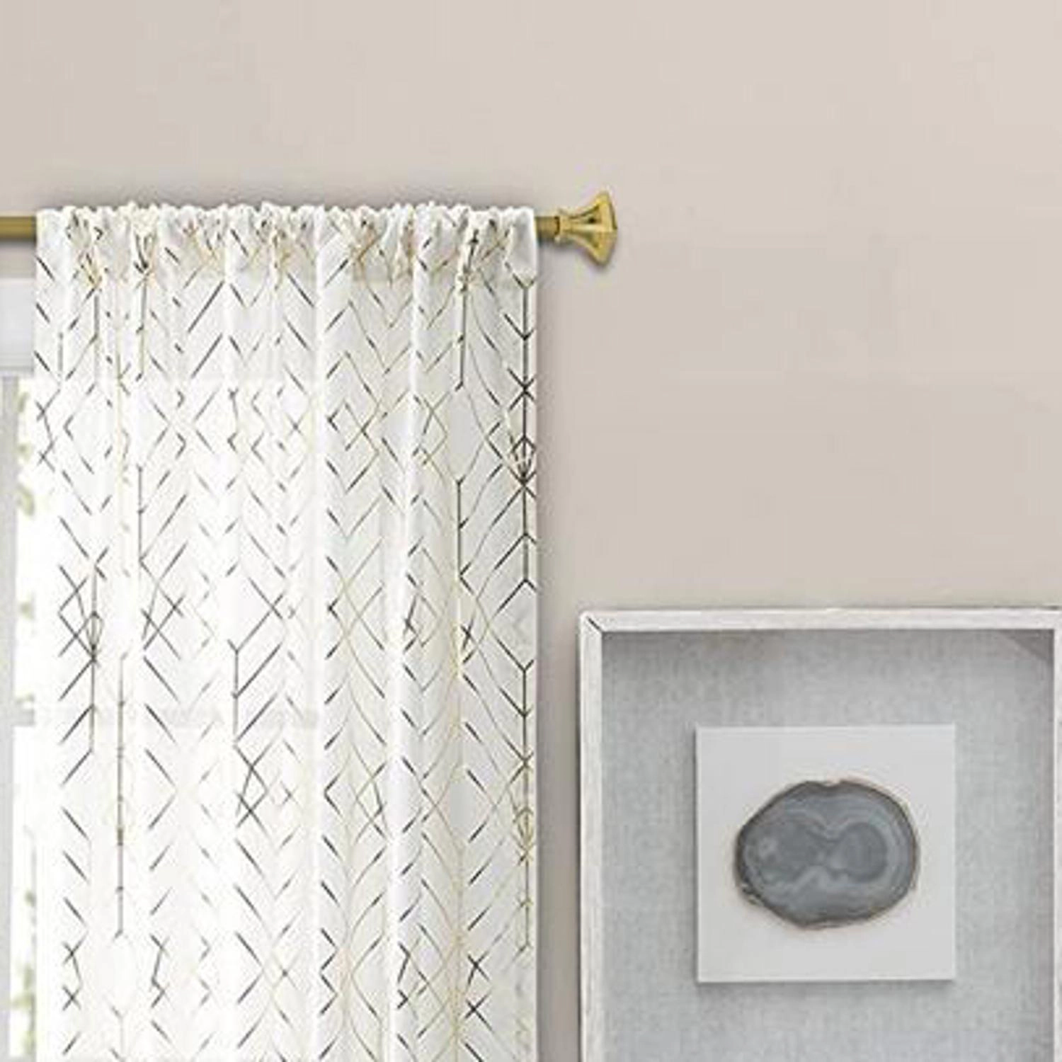 Ellis Curtain Deco Crushed Taffeta Rod Pocket Tailored Panel - 48x84", Gold
