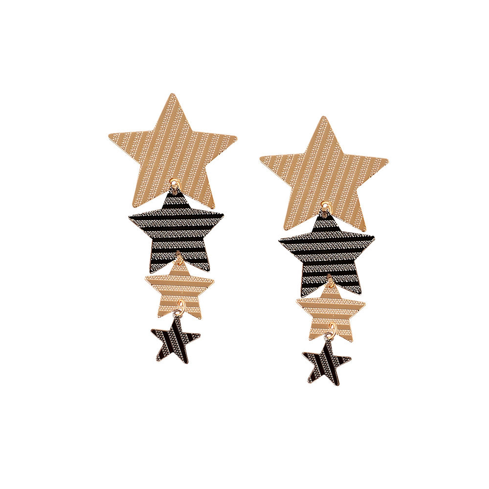 SOHI Women's Gold-Toned Star Drop Earrings