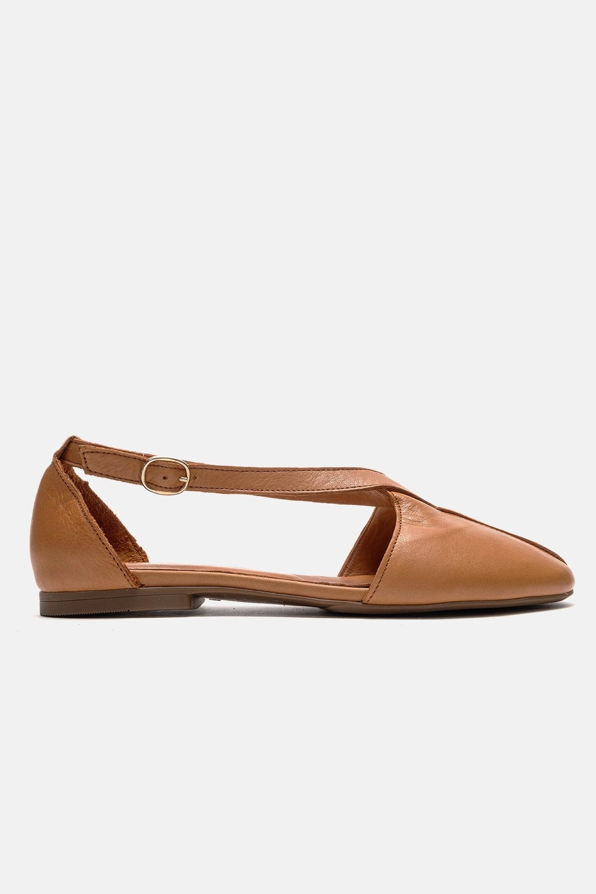 Forever & Always Womens Fable Leather Side Cut Ballet Flats