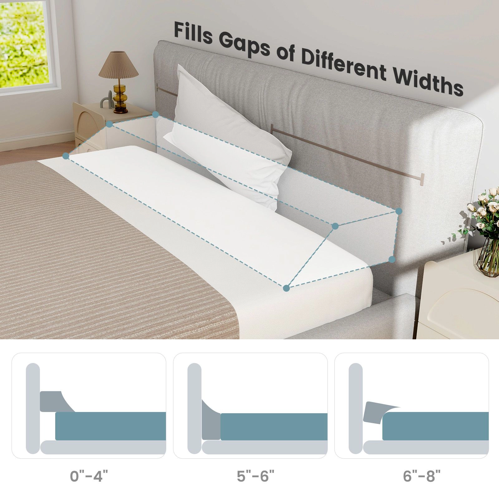 SlickBlue Foam Wedge Pillow with Removable Washable Cover for Bed and Sofa