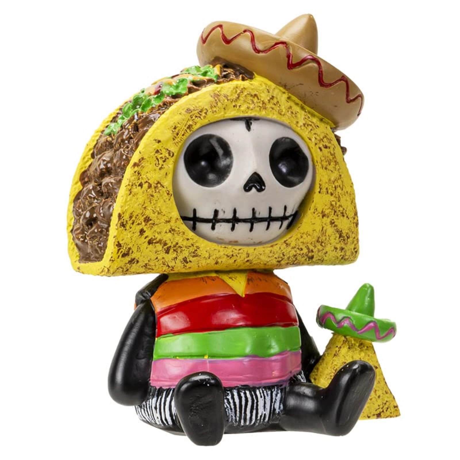 Pacific Giftware Furrybones Pancho Dressed as a Food Favorite Taco Comes Fully Load Skeleton Figurine 3 inch