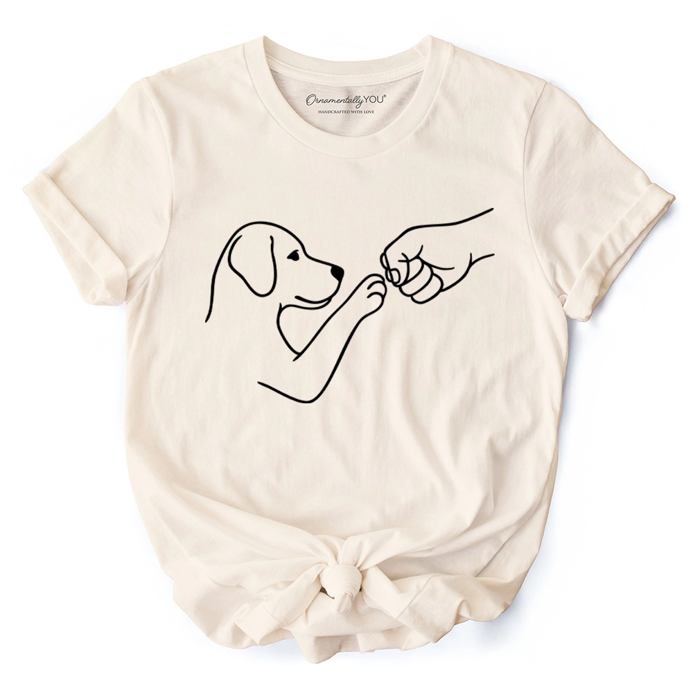 OrnamentallyYou Unisex Paw Friends Minimalist Line Art Dog T-Shirt