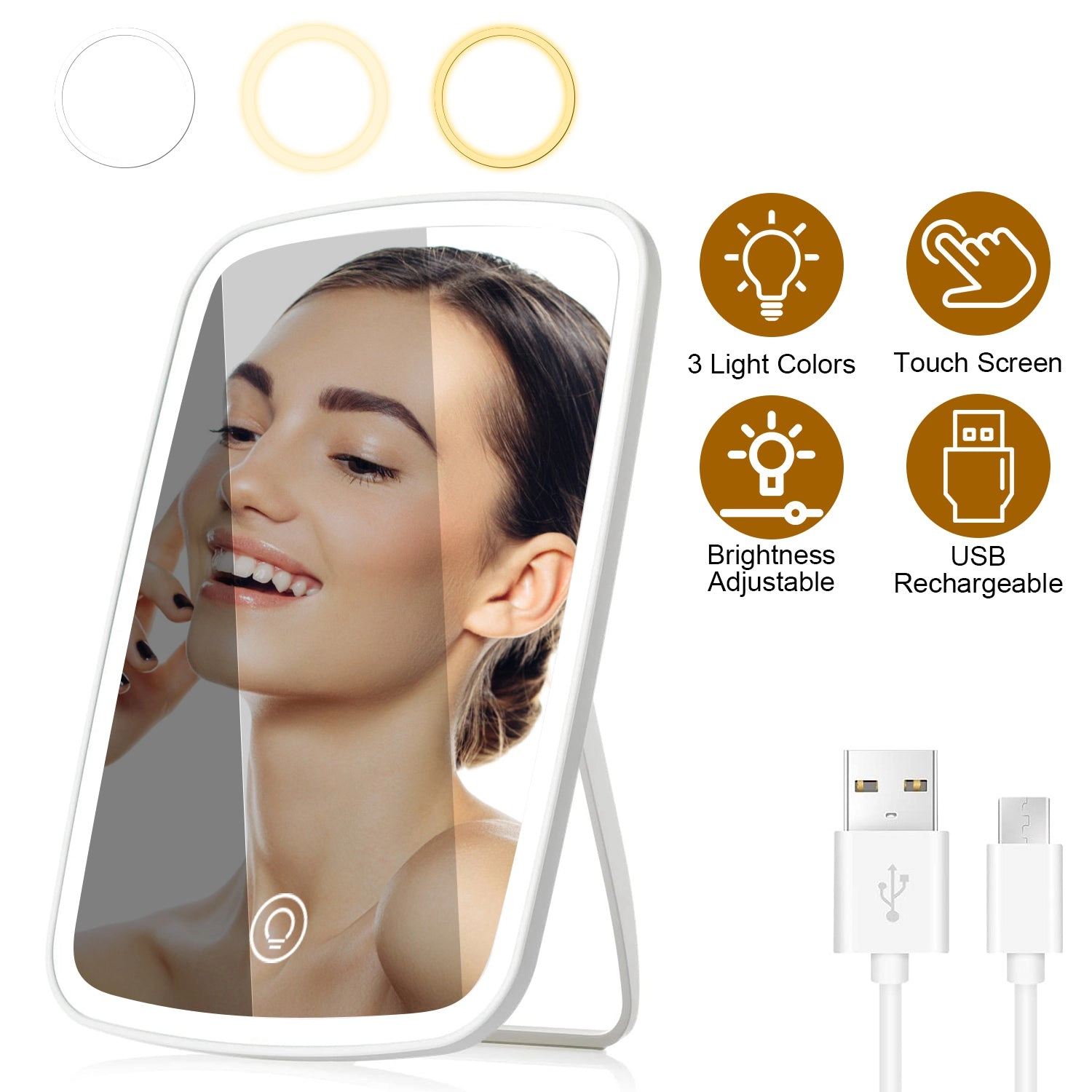 GBruno LED Rechargeable Vanity Makeup Mirror