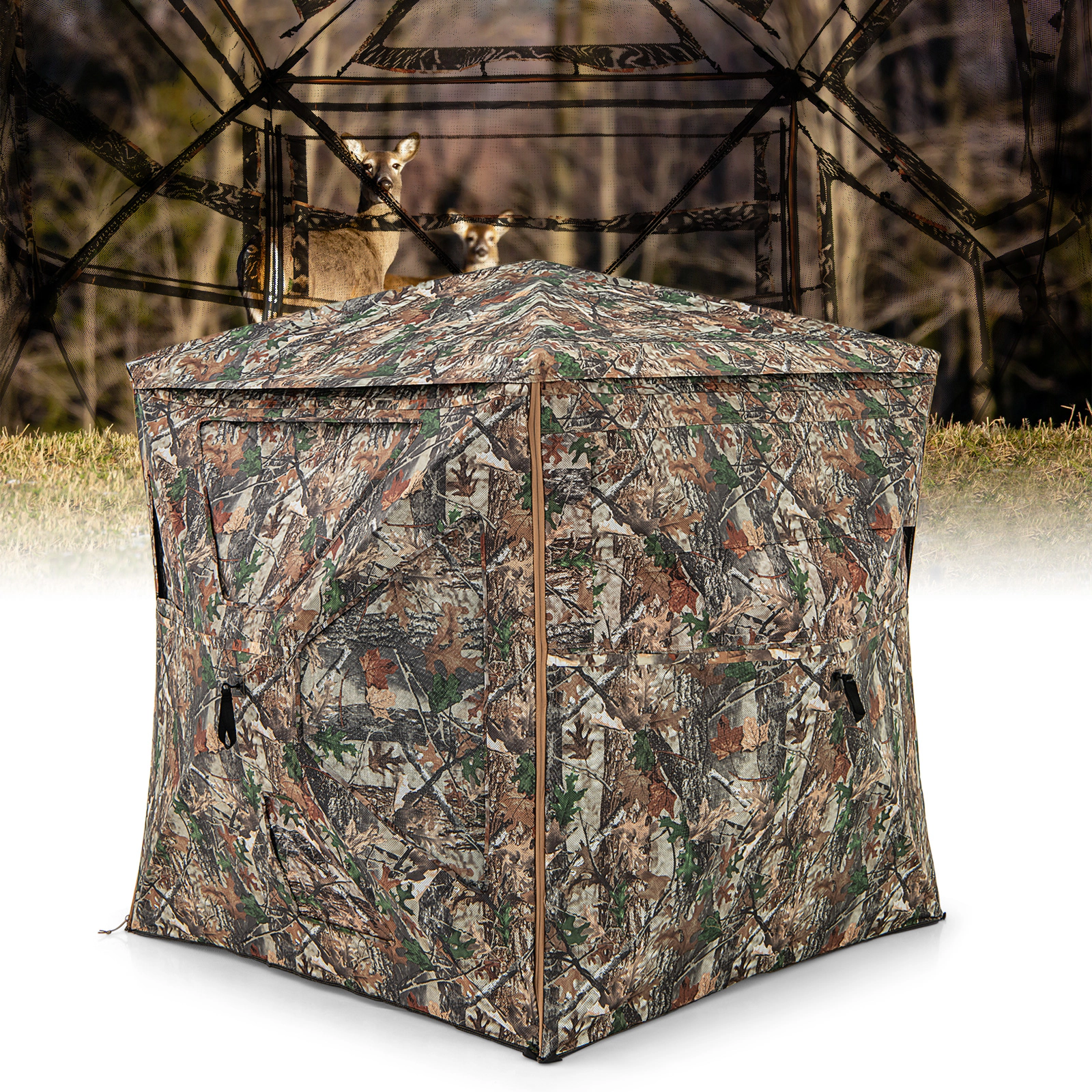SUGIFT 5-in-1 Detachable Hunting Blind Tent with Skylight for 2-3 People Camouflage