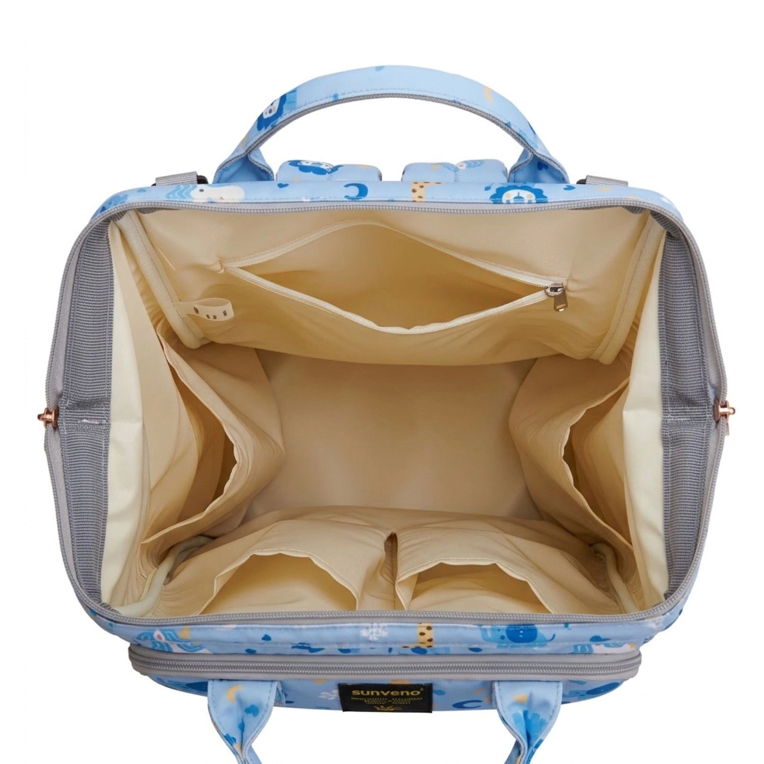 SUNVENO Wide-Open Frame Diaper Bag Backpack