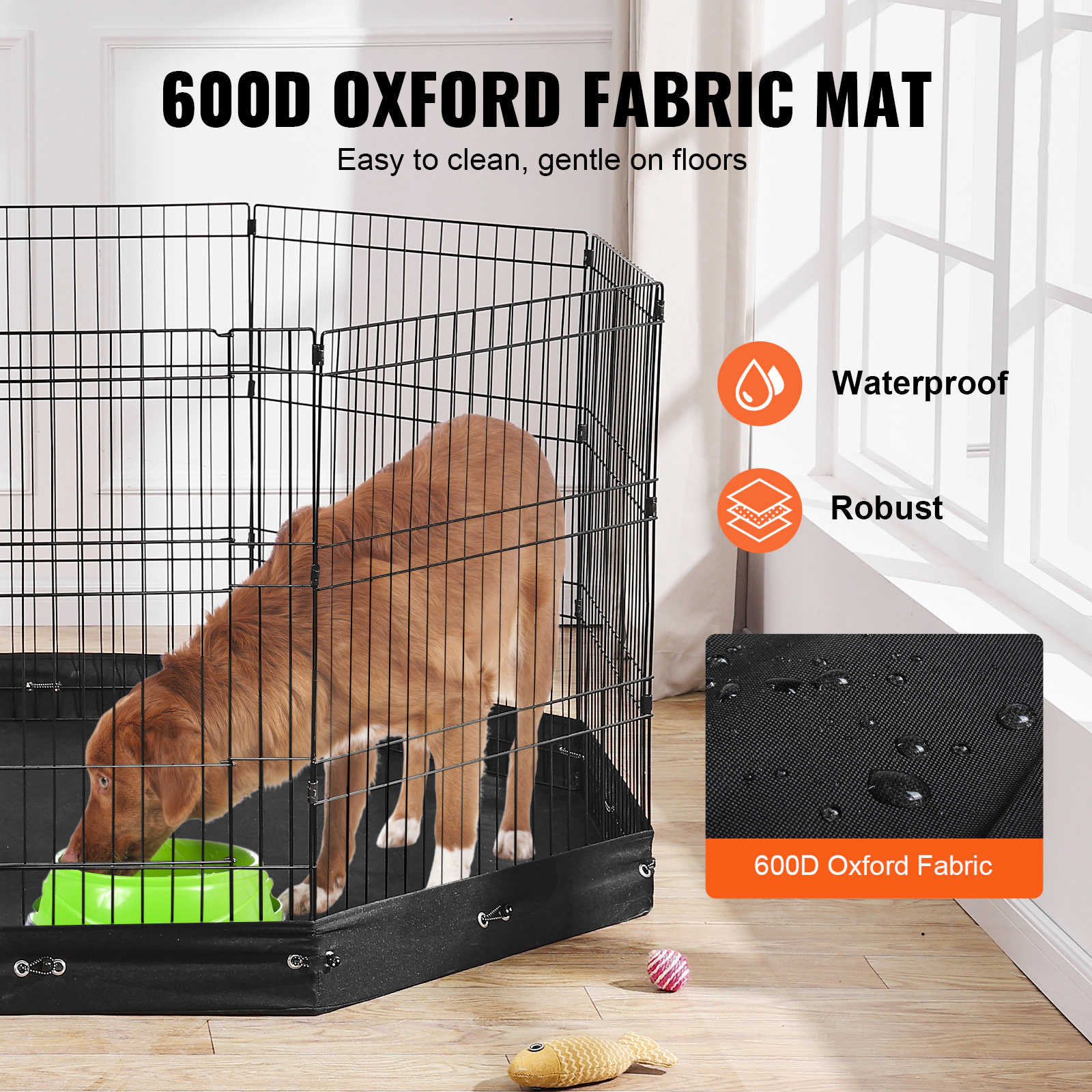 HONGGE Dog Playpen Panels Foldable Metal Pet Exercise Pen Dog Fence Indoor and Outdoor Pen with Door and for Dogs Cats