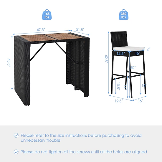 LJG 5 Pieces Patio Acacia Wood Dining Set