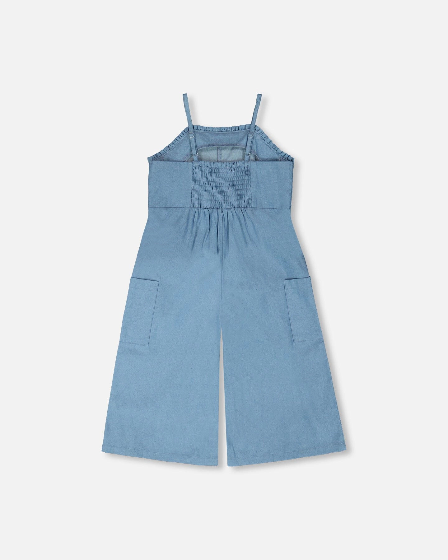 Deux par Deux Girls Chambray Frilled Jumpsuit