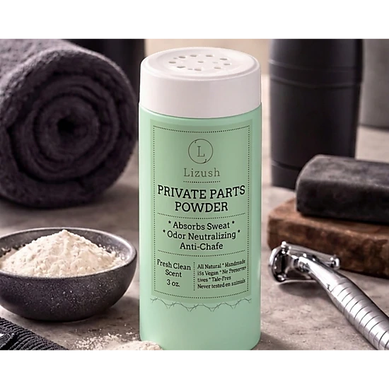 Lizush Talc-Free Intimate Body Powder for Men and Women - Anti-Chafing, Moisture Absorbing, Odor Control, Lavender Scent