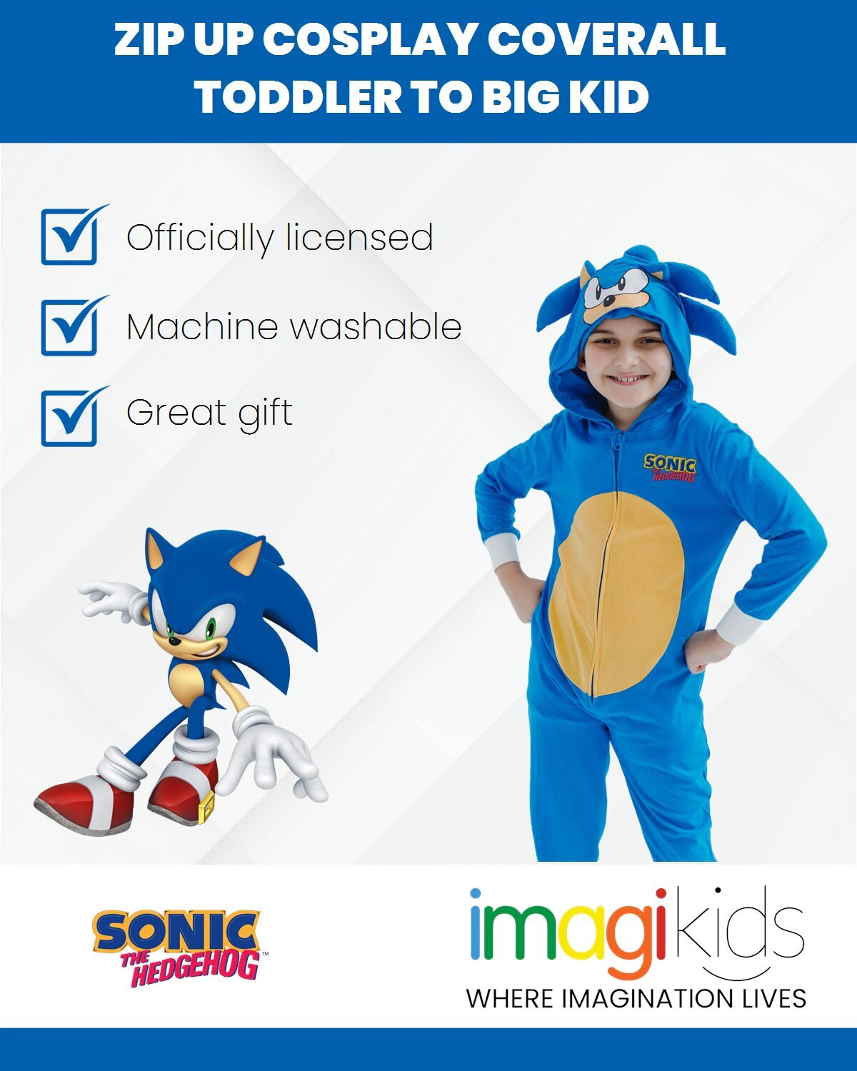 SEGA Sonic the Hedgehog Cosplay One Piece Coverall