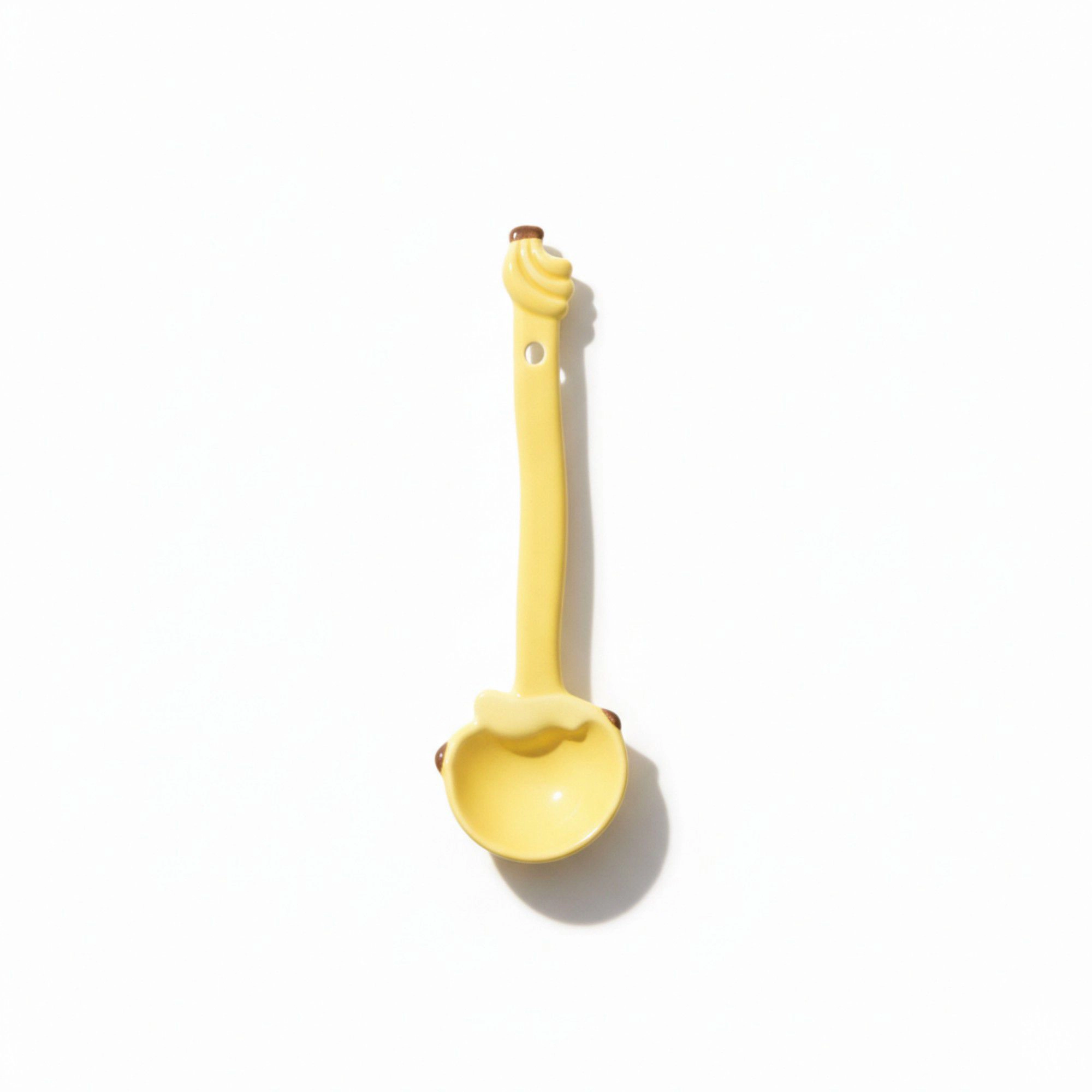Alilang Unisex Apple Shaped Ceramic Reusable Spoon Set with Hanging Handle Design 3 Piece