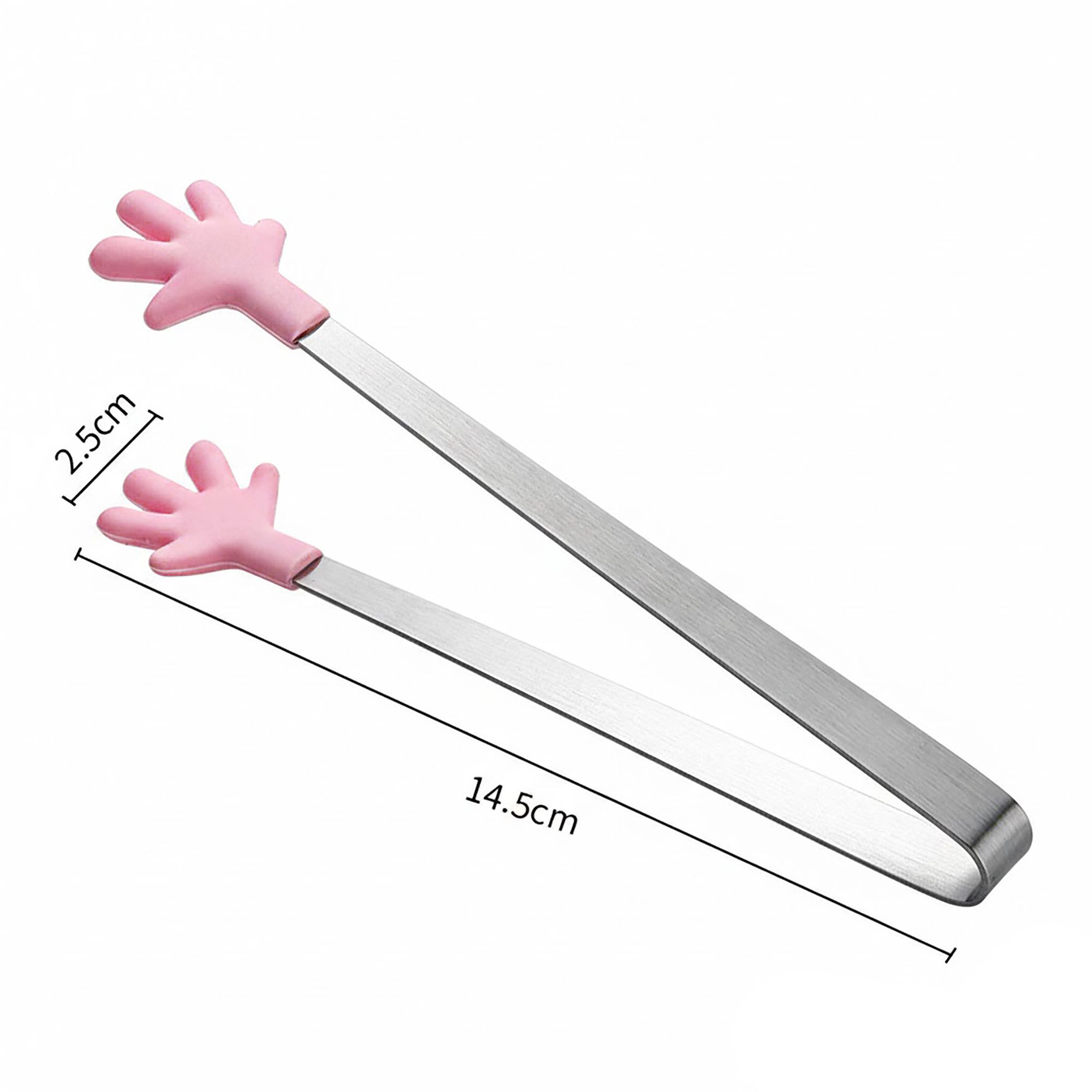 Alilang Women Stainless Steel Kitchen Tongs with Hand Shape Silicone Tips Serving Utensil Set 3 Piece
