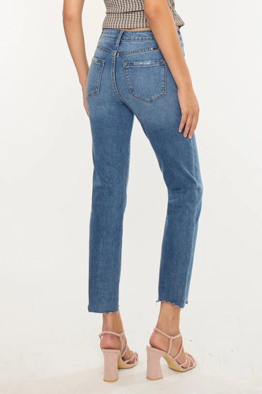 KanCan Women's Essentials High Rise Slim Straight Jeans Kathleen