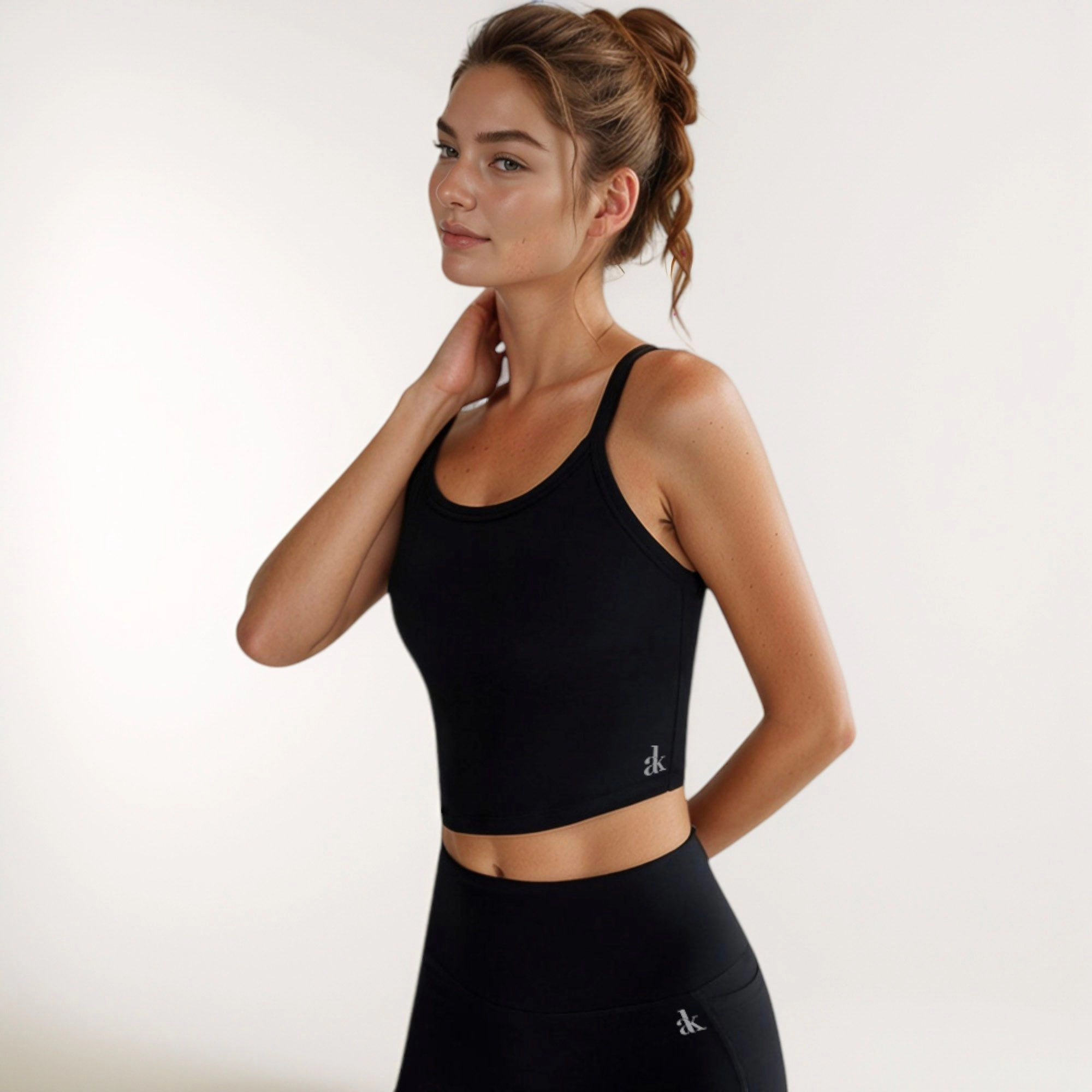 Anna-Kaci Women's Cropped Sports Tank Top with Thin Straps and Scoop Neck for Everyday Activewear