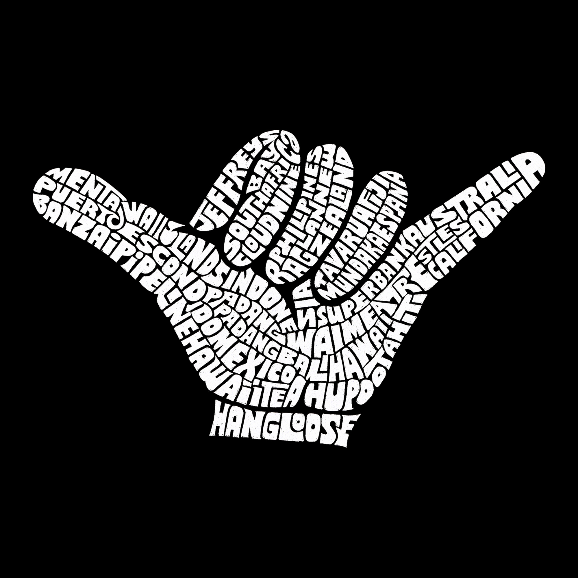 LA Pop Art Men's Hang Loose Word T-Shirt , Regular Fit